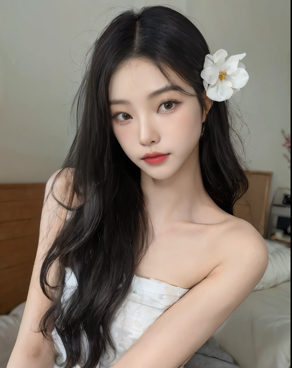 Hay una mujer con el pelo largo y una flor en el pelo, Beautiful asian girl, asian features, Hermosa mujer surcoreana, hermosa joven coreana, hermosa joven coreana, muchacha coreana, beautiful asian woman, asian girl with long hair, Young cute pale asian face, preciosa modelo china, asian girl, ulzzang, a young asian woman, hermoso rostro estetico