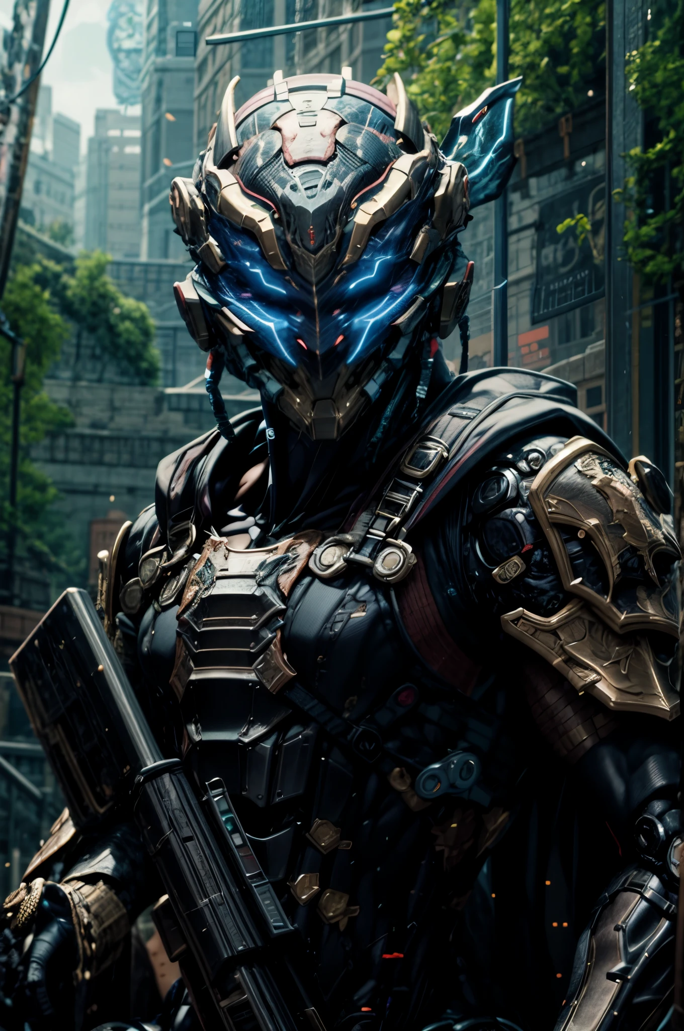 (((An epic and visually stunning digital anime masterpiece:1.4, art piece featuring a ((feminine male:1.5)) elegant military robot soldier clad in a sleek yet tactical armored yet decorated military trench coat:1.3))), (((flat masculine male chest:1.5, mechanical robot head with a hood, glowing orange bar visor:1.5))), (((the character clothed in a (scifi tactical armored double breasted trench coat with a built in exoskeleton, hood pulled up), (((over a form fitted armor plated yet super sleek and sensually revealing under suit:1.6, thighs and waist exposed:1.5))), the armor plating on the upper arms and shoulders beautifully engraved))):1.4, The image showcases the intricacies of the character’s armor and clothing:1.5, ((capturing their flamboyant feminine essence and heavy mechanical art deco aesthetic:1.2)), The character also possesses an androgynous charm, (((with a toned yet heavily muscled gorgeous feminine physique:1.4, a sleek waist:1.2, mesomorphic mechanical muscular armored torso:1.3, toned yet beautifully sleek cybernetic arms:1.3, mechanical arms and legs:1.3, mechanical muscles:1.3))), looking at viewer, (((brass metal armor and brown leather, dieselpunk:1.3))), (((depth of field, cinematic lighting, chromatic aberration, ray tracing, UHD, masterpiece, top of head covered, super detail, high details, high quality, award winning, 8k, highres, artificial muscle:1.4)))
