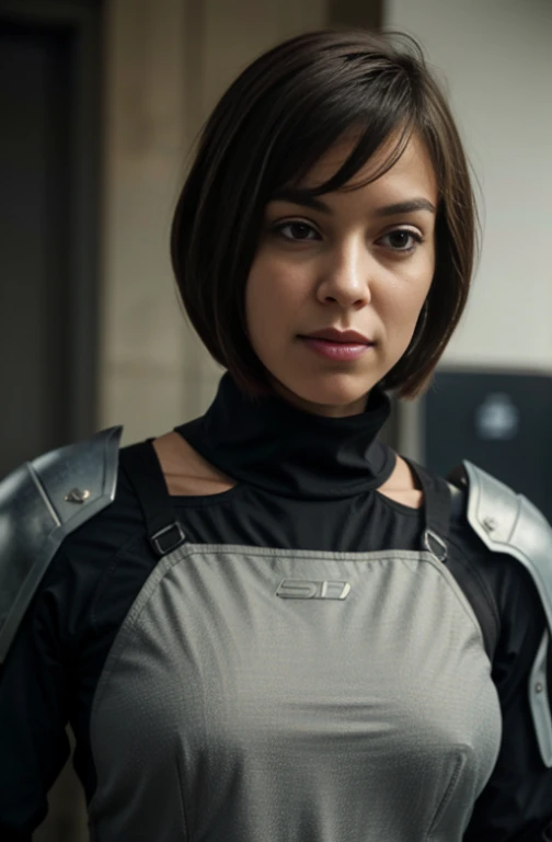 a close up of a person in a black suit holding a weapon, desert breathing armor, wearing techwear and armor, clothed in stealth armor, sci-fi female, wearing futuristic armor, clothed in sci-fi military armor, futuristic armor, futuristic clothing and helmet, sci fi female character, sci-fi armor, sci - fi armor