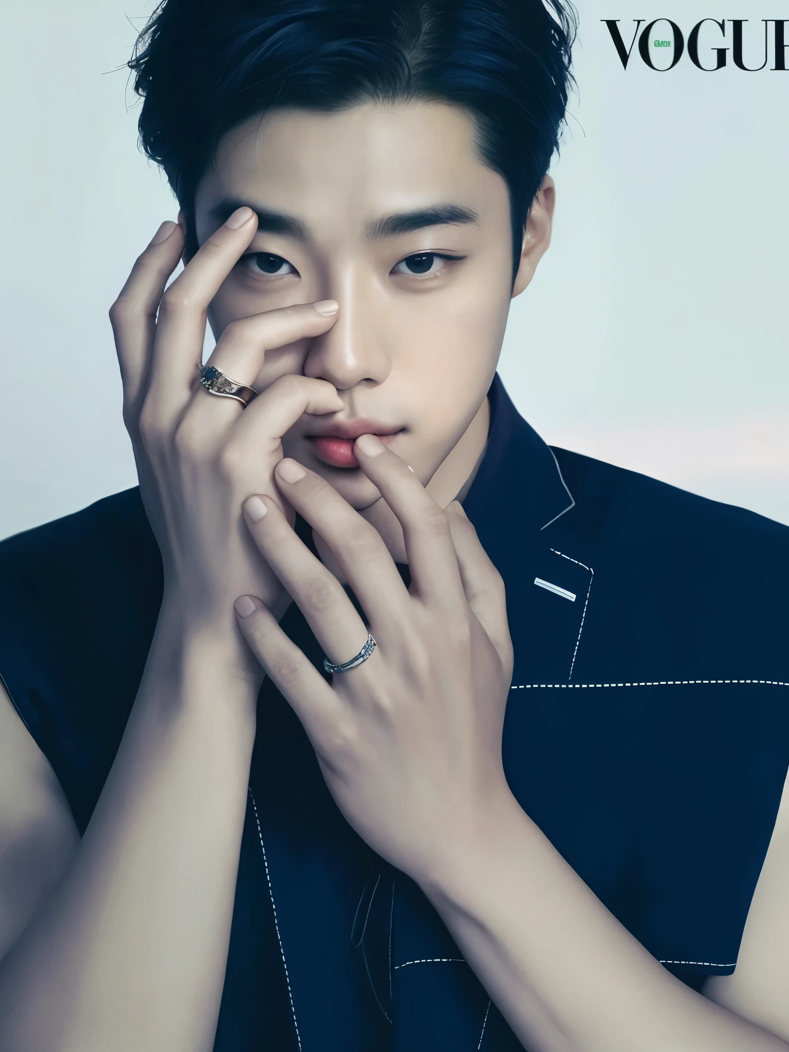 un primer plano de una persona sosteniendo un anillo en su dedo, TaeJune Kim, hyung tae, Jung Jaehyun, brillante por la lluvia, kpop idol portrait, artista coreano, foto de revista, hong junio hyung, inspirado en Zhu Da, parque jimin, de mi parte, SFW, shin jeongho, hyung tae kim, inspirado en Joong Keun Lee, nariz griega, Jackson Wang, team Wang 