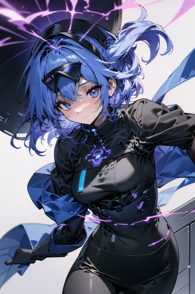 Cipher Shade is a mysterious and enigmatic female VTuber, designed in a style reminiscent of Arknights character designs. Her appearance combines futuristic elements with a touch of cyberpunk, creating a character that exudes both elegance and a sense of technological prowess.
Appearance:
Hairstyle and Color: Cipher Shade has sleek, indigo-colored hair with neon streaks that give it a futuristic glow. The hair is styled in a sophisticated yet edgy manner, emphasizing her mysterious aura.
Eyes: Her eyes are sharp and piercing, with a cybernetic glow that changes color based on her emotions or the theme of her streams. The eyes have a hint of luminescence, adding to the high-tech aesthetic.
Outfit: She wears a sleek, form-fitting bodysuit with holographic accents that shift and shimmer as she moves. The suit features intricate patterns resembling circuitry, and her outfit is equipped with futuristic accessories like cybernetic gloves and sleek boots.
Accessories: Cipher Shade has a high-tech visor that partially covers her eyes, providing her with augmented reality overlays. She also wears a data-chip necklace, symbolizing her connection to the digital realm.