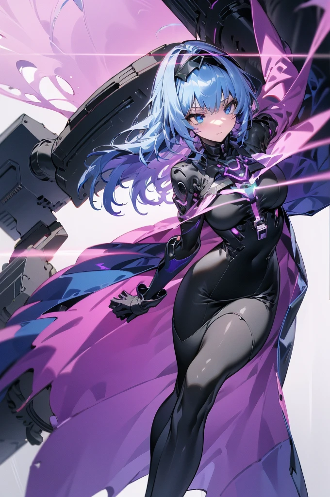 Cipher Shade is a mysterious and enigmatic female VTuber, designed in a style reminiscent of Arknights character designs. Her appearance combines futuristic elements with a touch of cyberpunk, creating a character that exudes both elegance and a sense of technological prowess.
Appearance:
Hairstyle and Color: Cipher Shade has sleek, indigo-colored hair with neon streaks that give it a futuristic glow. The hair is styled in a sophisticated yet edgy manner, emphasizing her mysterious aura.
Eyes: Her eyes are sharp and piercing, with a cybernetic glow that changes color based on her emotions or the theme of her streams. The eyes have a hint of luminescence, adding to the high-tech aesthetic.
Outfit: She wears a sleek, form-fitting bodysuit with holographic accents that shift and shimmer as she moves. The suit features intricate patterns resembling circuitry, and her outfit is equipped with futuristic accessories like cybernetic gloves and sleek boots.
Accessories: Cipher Shade has a high-tech visor that partially covers her eyes, providing her with augmented reality overlays. She also wears a data-chip necklace, symbolizing her connection to the digital realm.