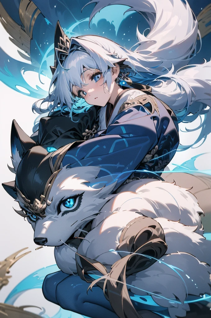 Azure Aegis is a captivating female VTuber with an enchanting design inspired by the mythical creature known as the Kitsune. Kitsune is a legendary fox from Japanese folklore, often associated with intelligence, magical abilities, and shape-shifting. The VTuber seamlessly blends elements of modern technology with traditional Japanese aesthetics.
Appearance:
Hairstyle and Color: Azure Aegis has long, flowing hair in a gradient of deep blue to silver, resembling the colors of the night sky. The hair is adorned with ethereal, glowing foxfire wisps that gently float around her.
Eyes: Sharp, piercing eyes with a captivating blend of cyan and gold, reflecting both intelligence and mystery. The eyes occasionally shift to resemble fox-like slit pupils when expressing curiosity or mischief.
Outfit: She wears a futuristic yet elegant kimono-inspired outfit with holographic patterns reminiscent of ancient Japanese art. The kimono is primarily black, adorned with intricate constellations and celestial motifs. A fluffy, two-tailed fox plushie with holographic fur sits on one shoulder.
Accessories: Azure Aegis carries a holographic fan with glowing patterns that change dynamically based on her emotions. Her ears are adorned with elegant silver fox earrings that enhance her mystical appearance.