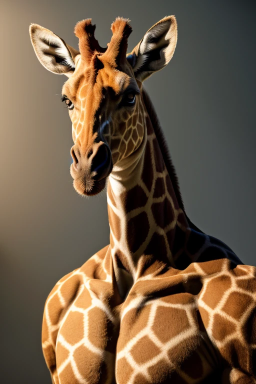 solo,furry,anthro,Giraffe,male,e621,standing,hands behind back,wearing underwear,simple background,front view,(best quality,4k,8k,highres,masterpiece:1.2),ultra-detailed,(realistic,photorealistic,photo-realistic:1.37),vivid colors,portraits,soft lighting
