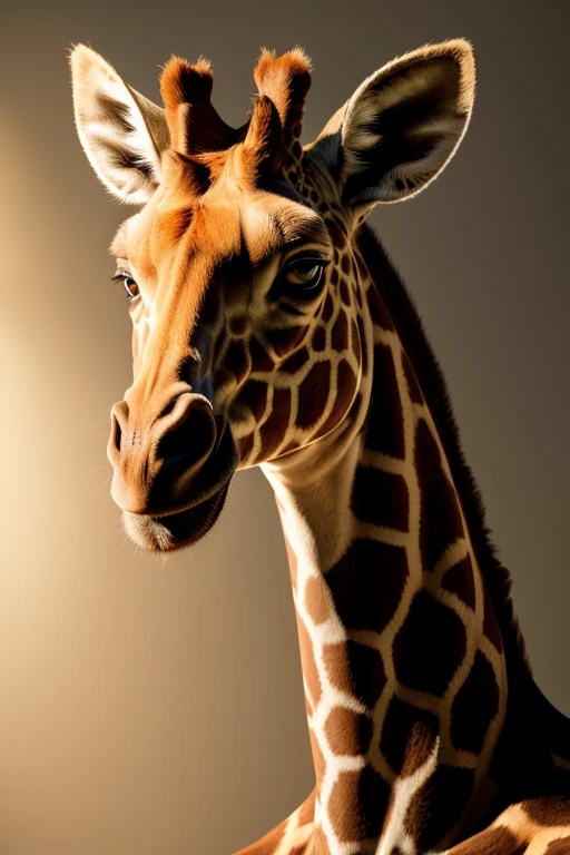 solo,furry,anthro,Giraffe,male,e621,standing,hands behind back,wearing underwear,simple background,front view,(best quality,4k,8k,highres,masterpiece:1.2),ultra-detailed,(realistic,photorealistic,photo-realistic:1.37),vivid colors,portraits,soft lighting