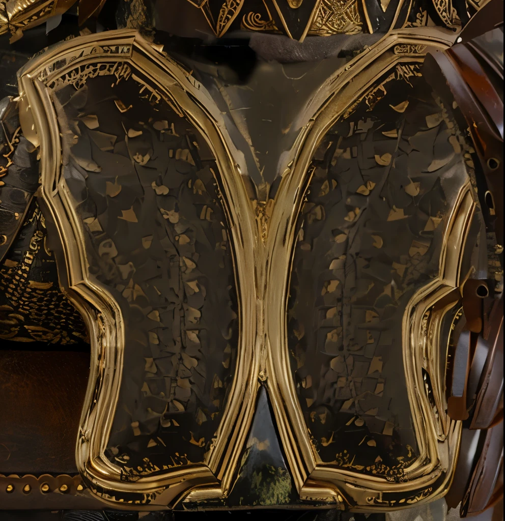 leather armor with golden details texture