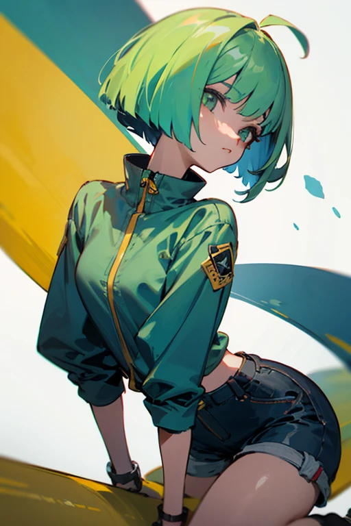 green hair bob short