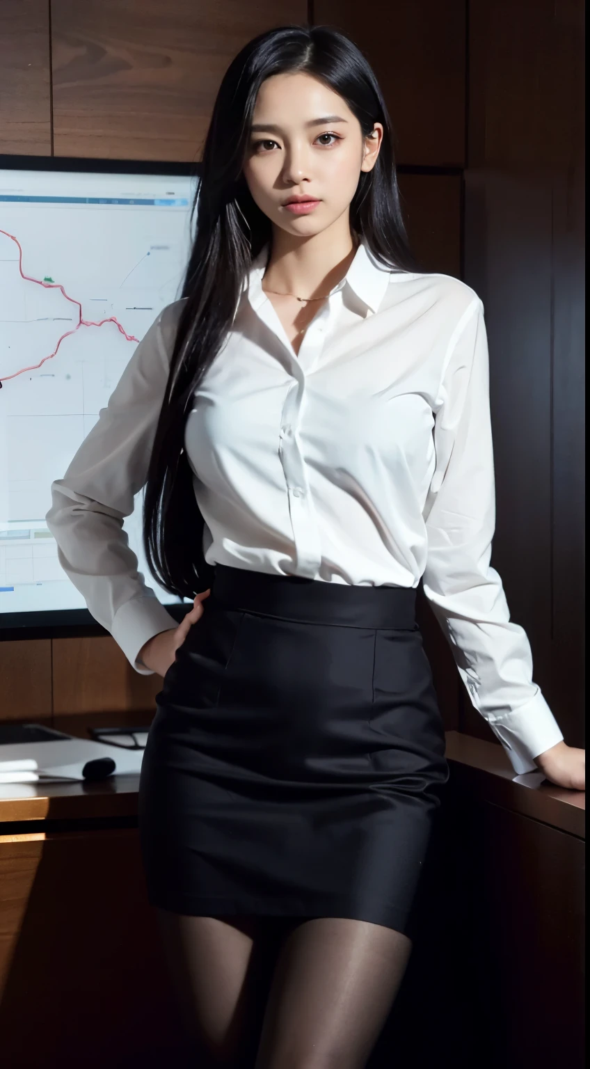 Classy upper class elite secretary wearing business shirt, work in the office、厳格なbusiness suitを着ている, wearing pantyhose、wear luxury high heels、 girl wearing a shirt, business suitを着ている, business suitを着ている, business suitを着て, business woman, business wear, 黒のbusiness suitを着ている, wear a shirt and skirt, business suitを着た女性, business suit, business attire, RAW photo, (8K、highest quality、masterpiece:1.2)、(intricate details:1.4)、(Photoreal:1.4)、octane rendering、Ultra-detailed complex 3D renderings, soft light in the studio, rim light, vivid details, super detail, realistic skin texture, details face, beautiful detailed eyes, Highly detailed CG Unity 16k wallpaper, compensate, (detailed background:1.2), exposed thighs!!!,