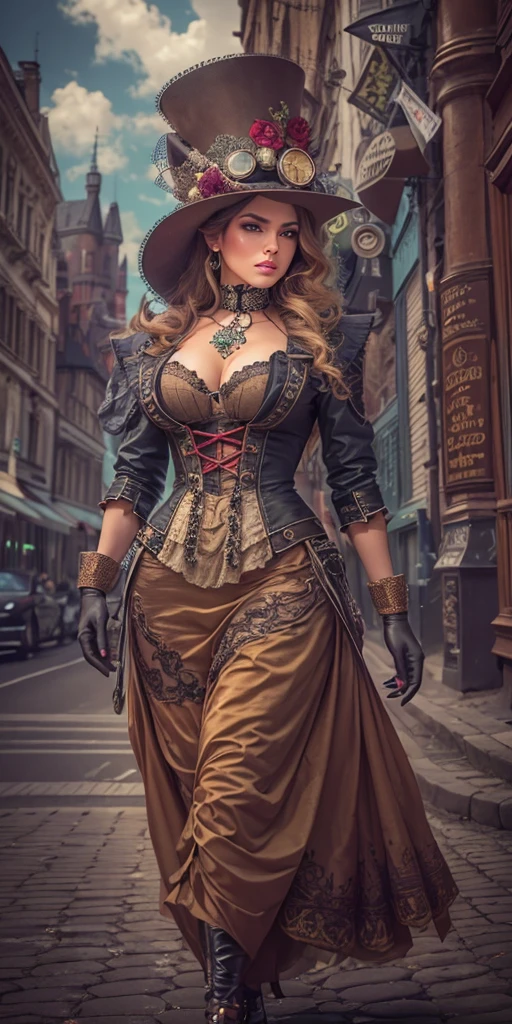 Best possible quality, high resolution 8k,most Beautiful woman with a dress and hat walking down the street, tanned skin, fine hat, elegant,fantasy Victorian art, Victorian inspired science fiction, steampunk fantasy style, steampunk fantasy, Miss Aniela, Victorian lady, Victorian city, Victorian style costume, intricate Victorian dress, Victorian inspired clothing, League holder, fine art fashion photography, steampunk fiction, steampunk aesthetic, fantasy genre portrait, fine art fashion magazine style,only underwear