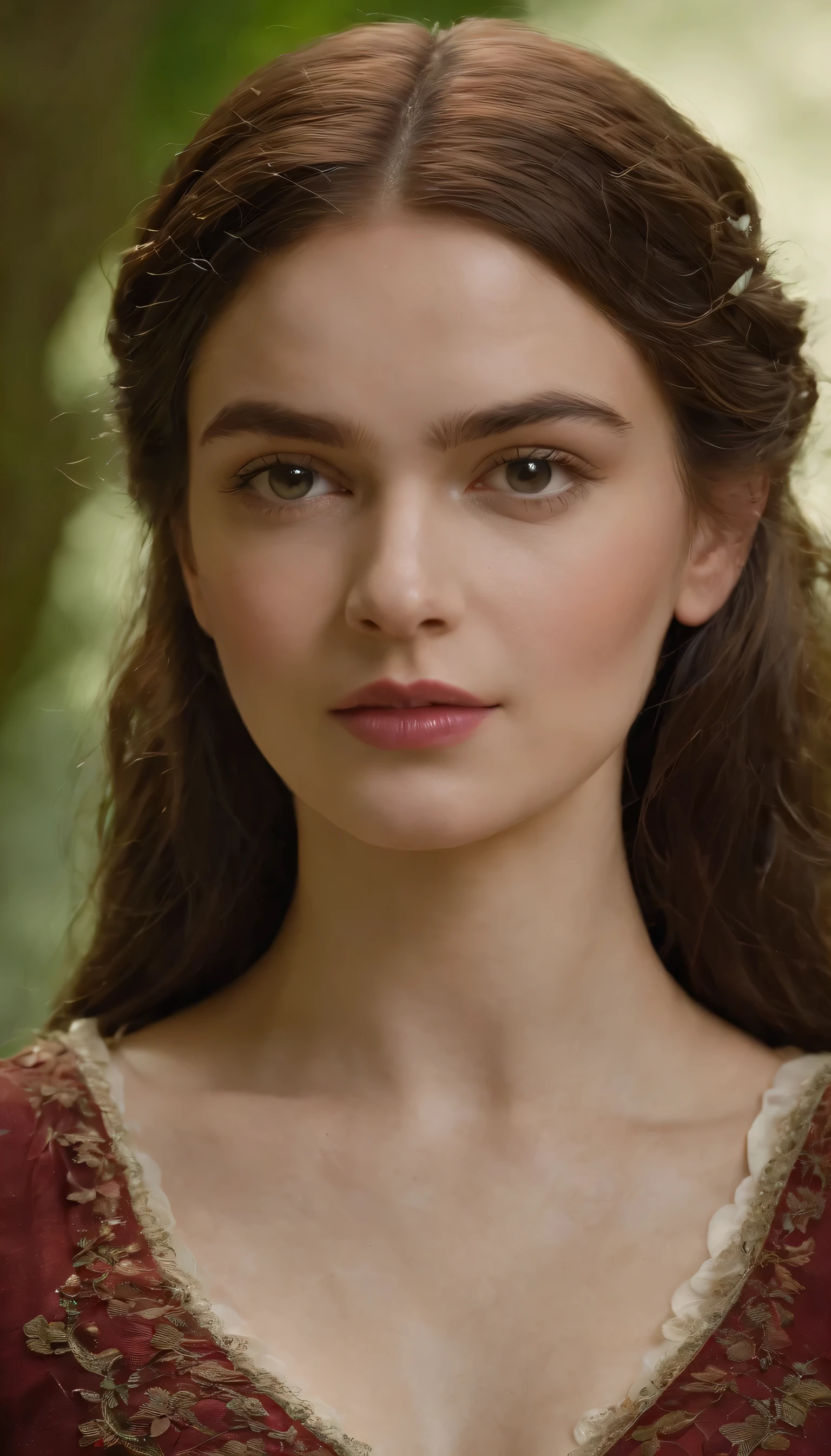 (((Uma ferida avermelhada profunda atravessa sua bochecha esquerda))) tez justa, Mulher com cerca de , cabelo loiro, natural, Olhos verdes distintos, Usando Kohl, Fino e elegante, Lindo, Luz de velas em um ambiente medieval, ultra sharp focus, Tiro realista, Roupas femininas medievais, cores tetradicas (Cicatriz:1.4)
