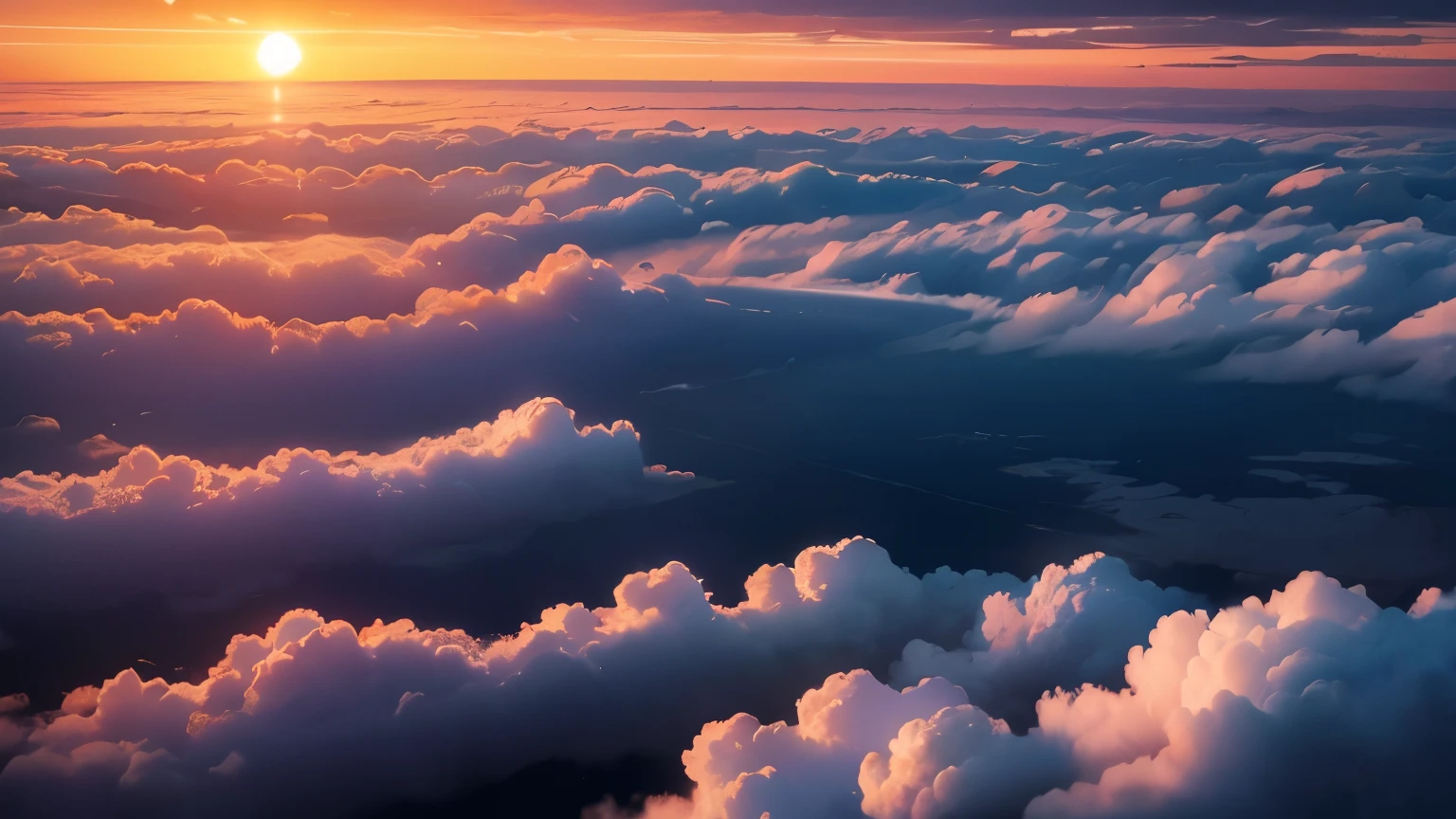 Sunset over the clouds --auto