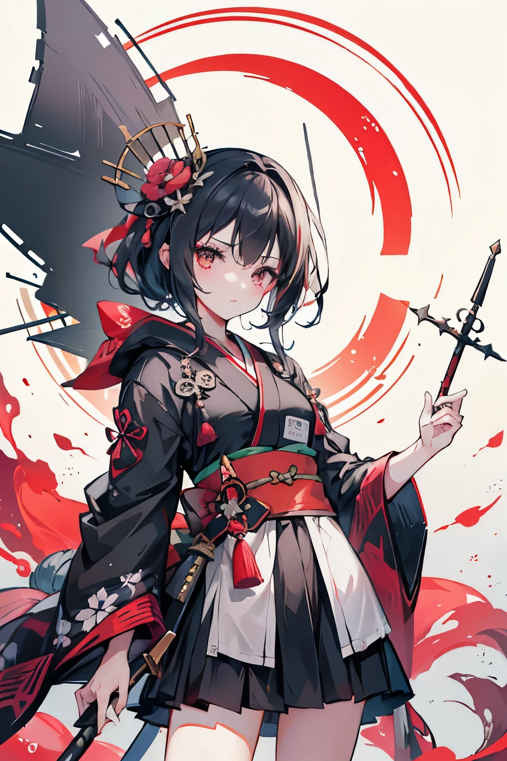 {{Department_style}},{_color star piece}}},{katsushika_Hokusai},long_hair,hair_flower,{{negro_hair}},red_deeper_quality}}},kimono,{{ultra detailed}},{{1 girl in}},{{{Alone}}},There was a girl with a bow and arrow in her hand., archer girl, With a bow and arrow, holding bow and arrow, she is aiming with a bow, Robin Hood, Pulling an arrow from his quiver, holding bow and arrow, Game Illustration, archer bow, holding a longbow, a beautiful art illustration., hold mechanical bow and arrow, bow and arrow