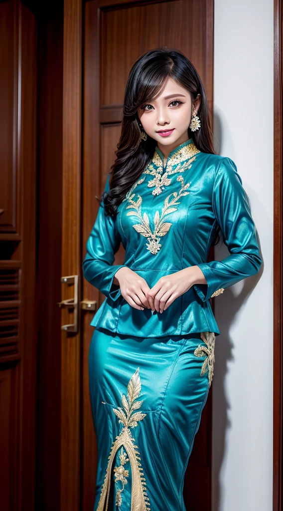 Cantik foto keluarga kebaya biru