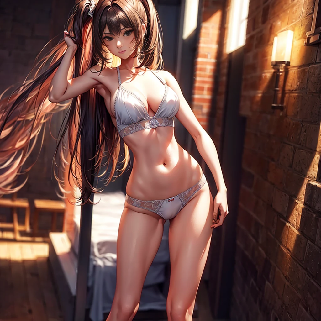 (masterpiece,highest quality,high resolution,),Beautiful woman in underwear,The face has beautiful features and features,Hair ranges from ponytail to long hair.々is,breasts have a beautiful shape,has a beautiful body,accurate image,accurate anatomy,Detailed image,