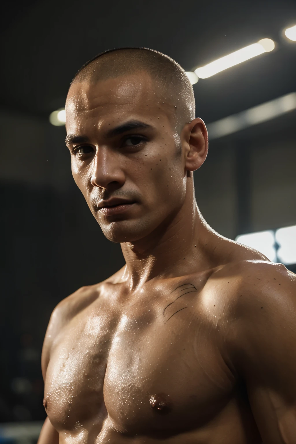 um lutador de mma com cara de mal careca