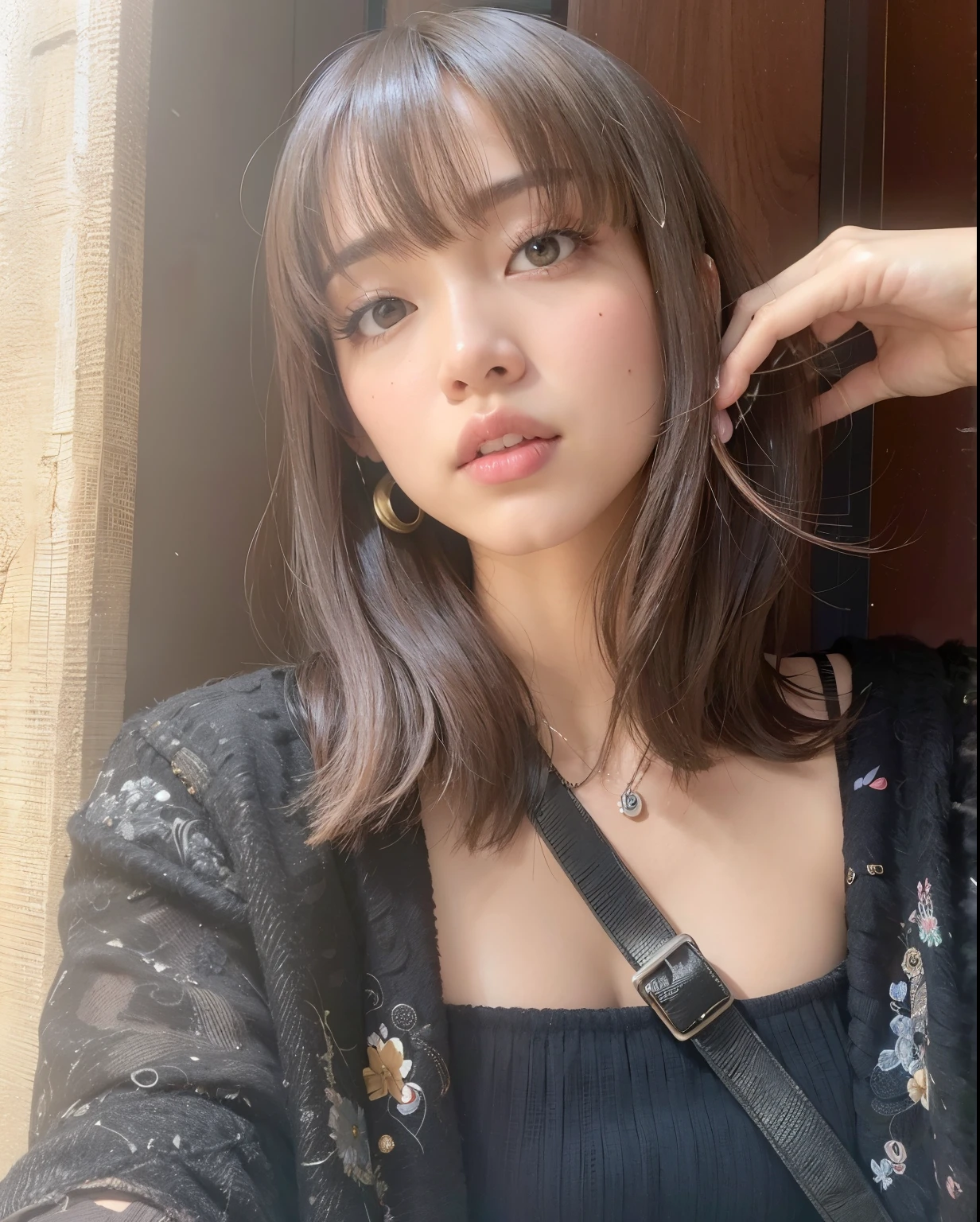Mujer araffe con un top negro y un bolso negro., Lalisa Manobal, Lalisa Manoban de Blackpink, con flequillo, con flequillo completo, neat hair con flequillo, parque roseanne de blackpink, sol yunjoo, el corte de hime, Con pelo corto con flequillo, Con pelo corto, jossi de blackpink, flequillo con raya al centro