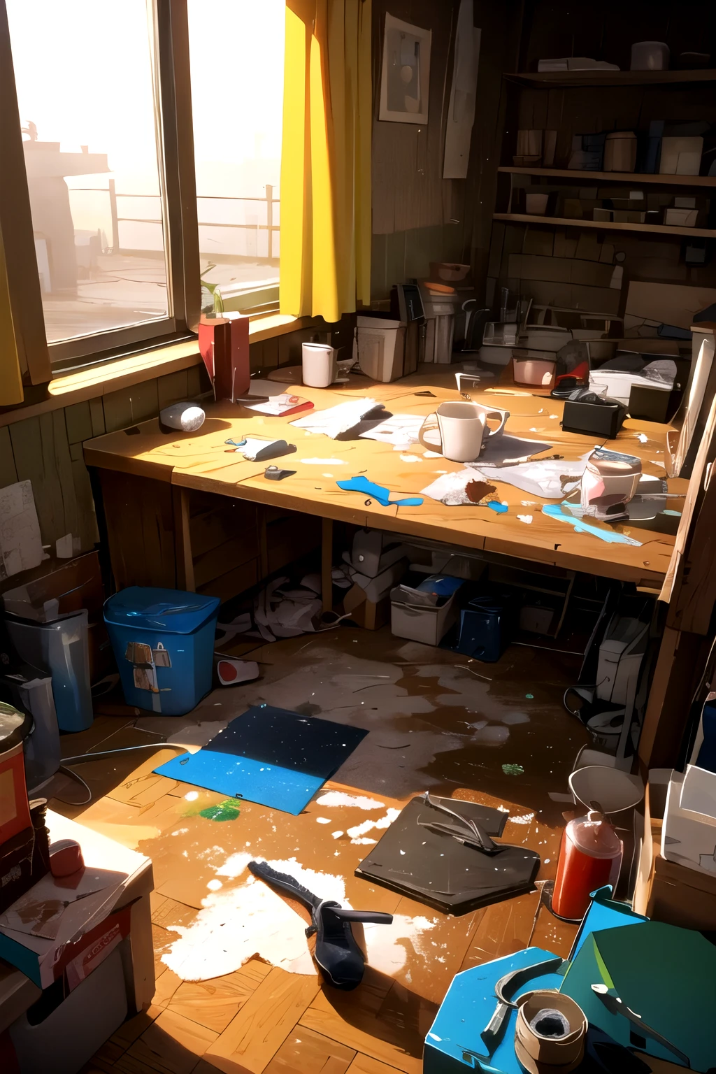 messy environment without any people



