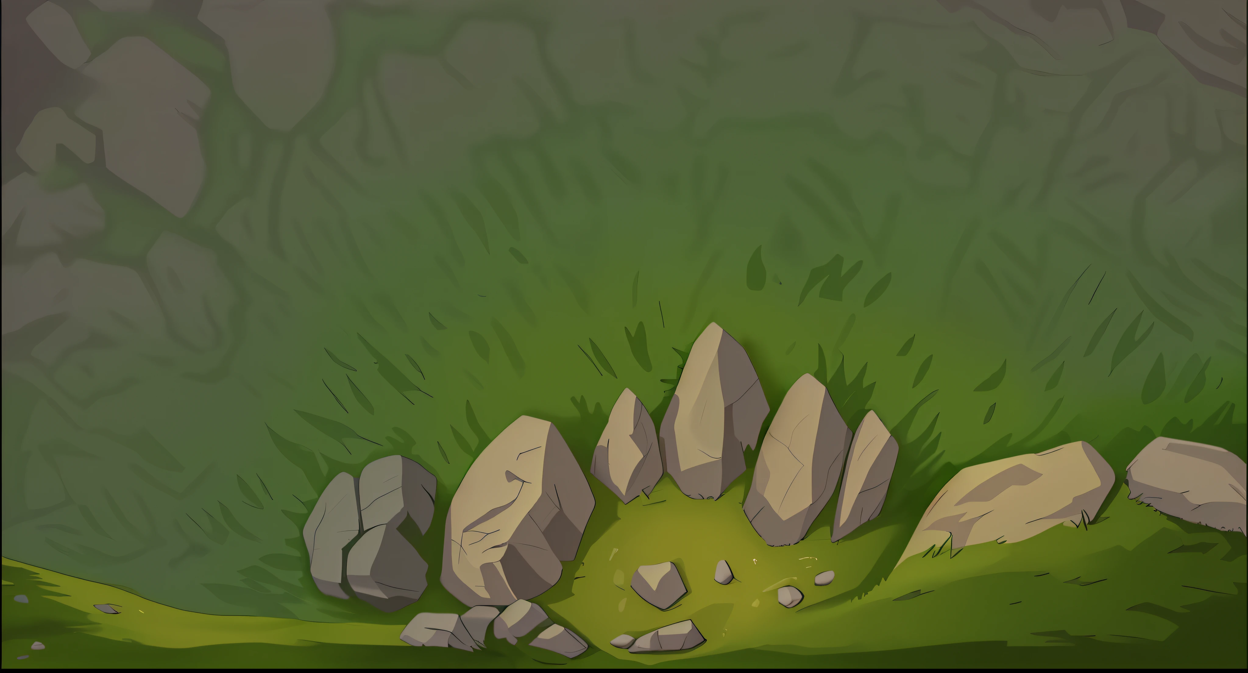 rocky grass terrain for 2D game ground, vertical view, texture map