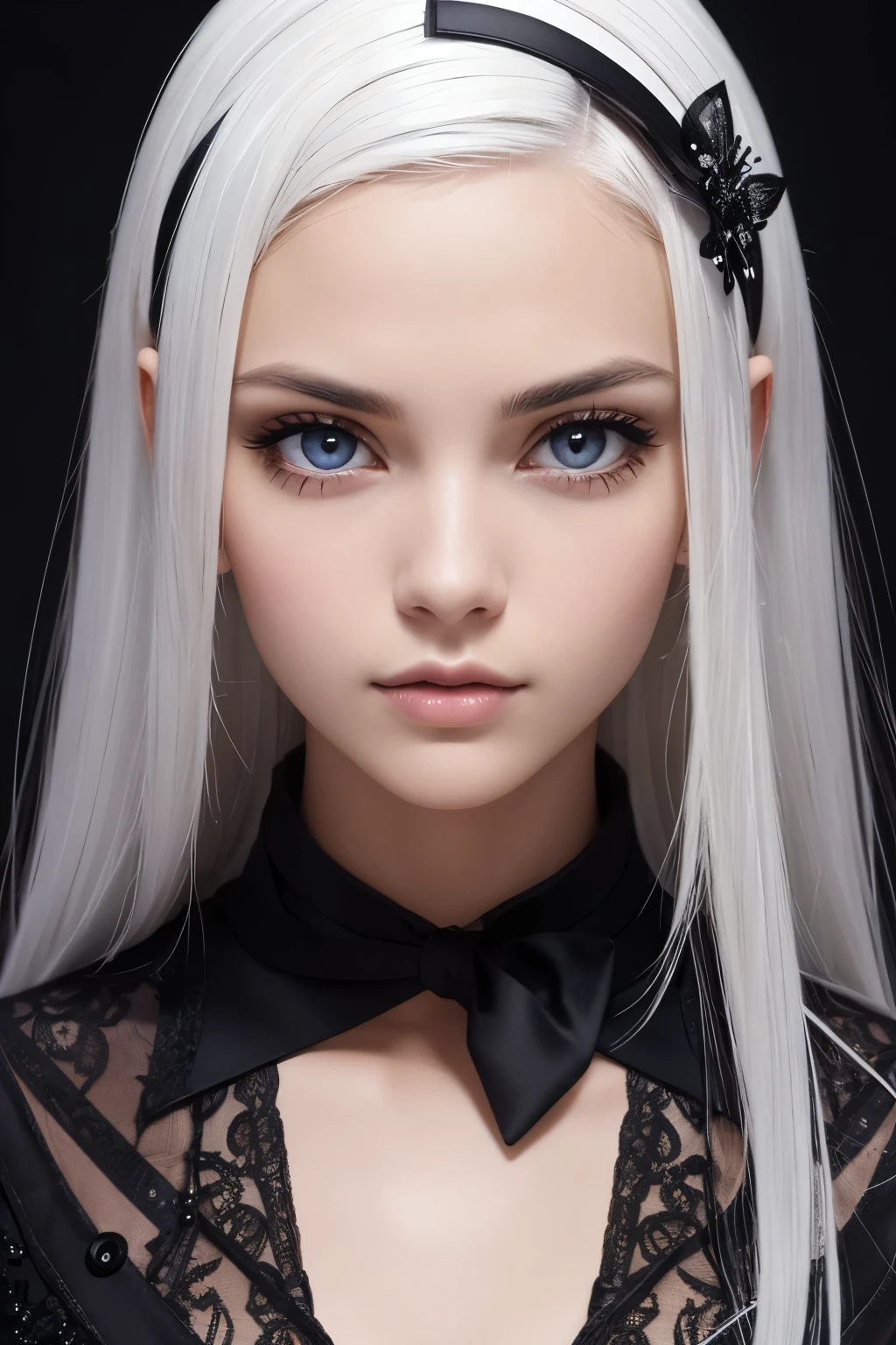 (((tmasterpiece))), deeply emotional and visually striking image, 1 girl, 23 years old, beautiful eyes, hyper detailed skin, perfect body, ((dressed as a psychologist)), white hair, beautiful face, stylized, closed mouth, midnight stars, (((hyperdetailed))), (((UHD))), ((portrait)), (((half body))), ((perfect waist)), ((facing the viewer)), ABSURDRES