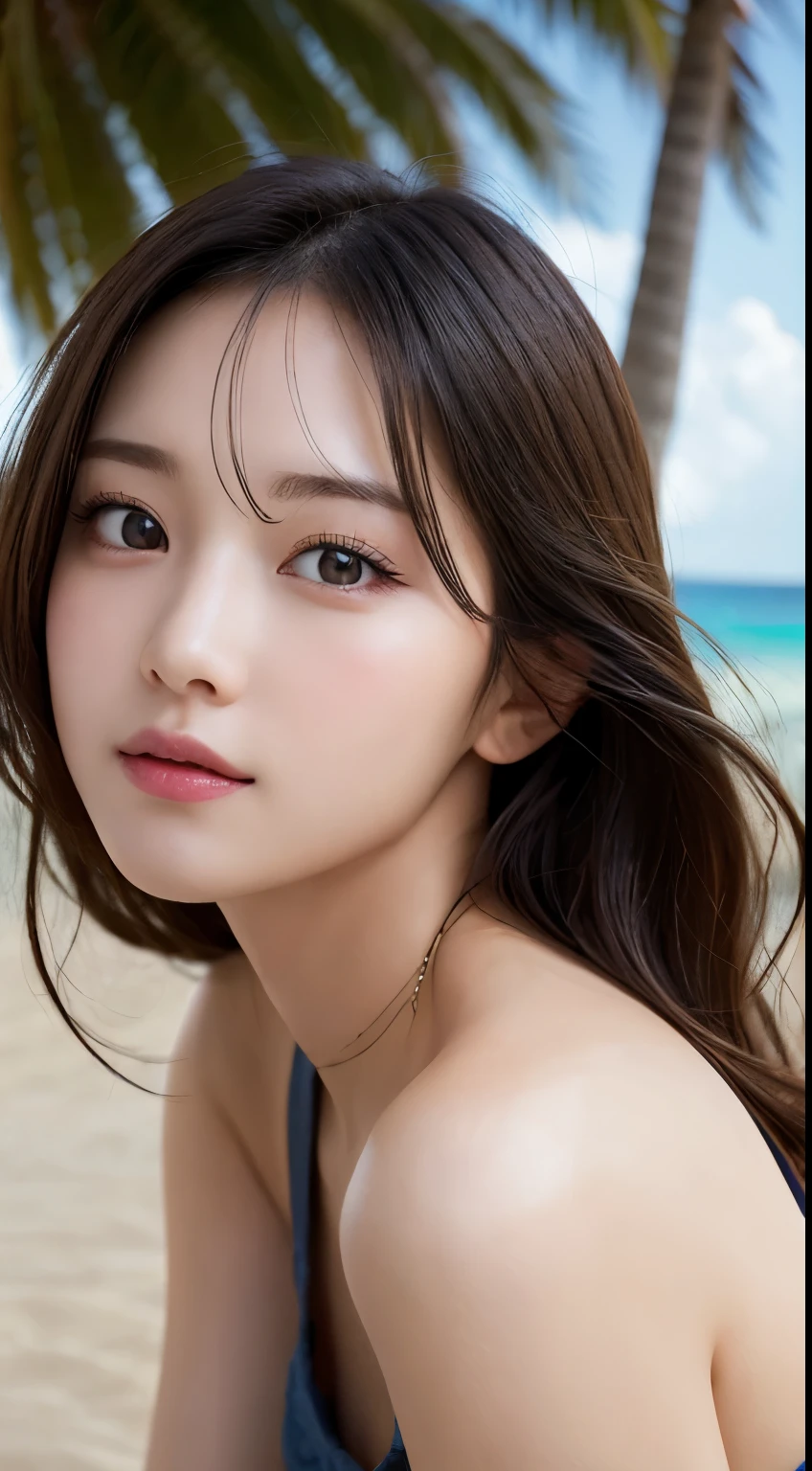 table top, highest quality, figure, super detailed, finely, High resolution, 8k wallpaper, 完璧なダイナミックな構figure, beautiful and fine eyes , beach, sexy face,A face feeling ecstasy,Face at the peak of sexual excitement