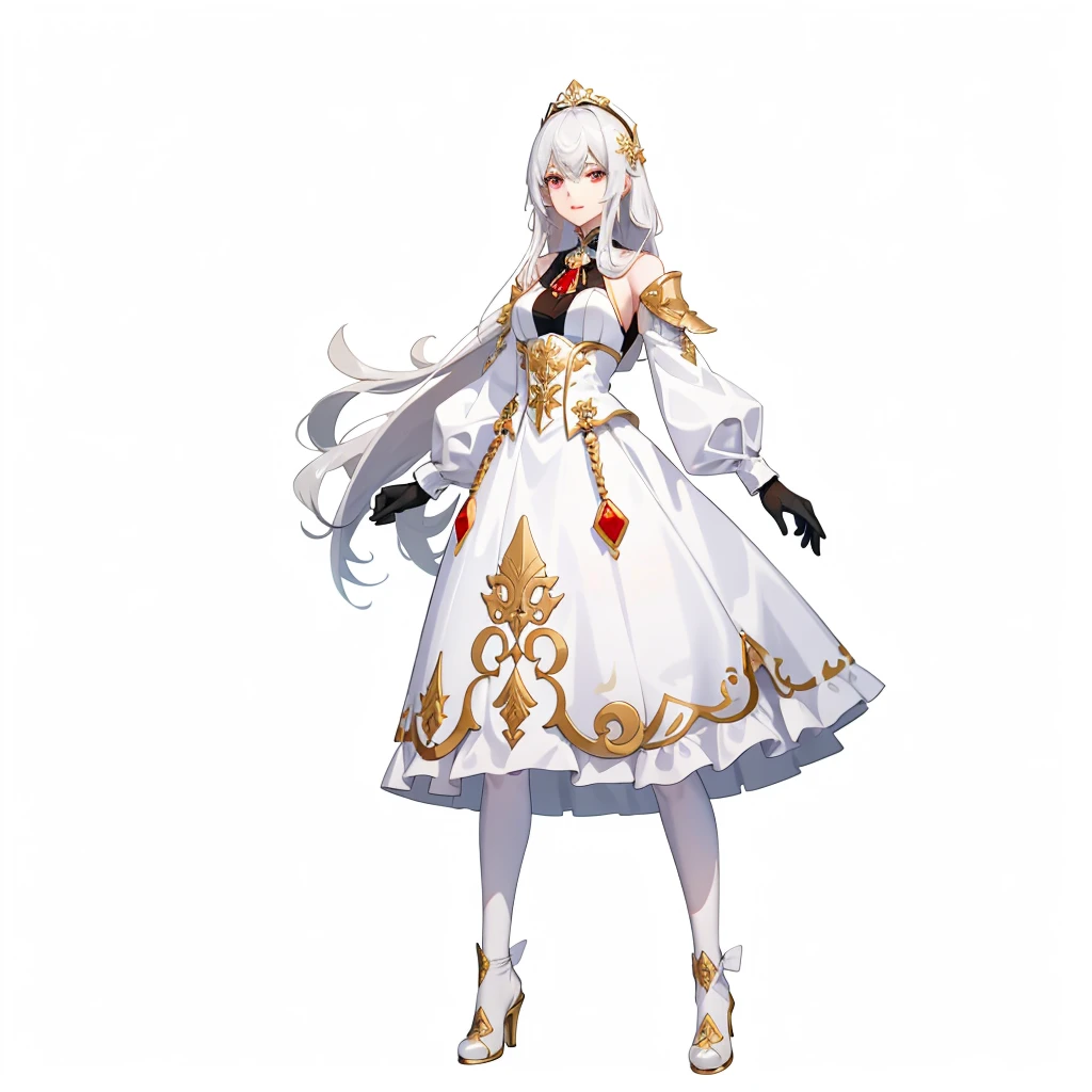 ((masterpiece,best quality)),(3girl:1.2), solo, beautiful detailed eyes, detailed face, (full body:1.2), white long hair, red eyes,small breast, (black background:1.1), bloody particles,blood on the face,
Silver wavy hair, blue eyes, gorgeous white long dress, reverent, beautiful woman, benevolent smile, headdress, gold shoes, anime, temple background, unexposed