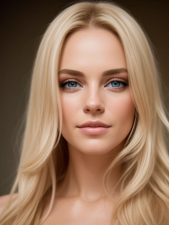 One is extremely beautiful、Realistic portrait of american woman wearing light makeup, Very detailed light hazel eyes, sexy woman, Detailed symmetrical realistic face, plump lips, Very detailed natural texture, Peach fluff, Messy long blonde hair, masterpiece, The winning photo was taken by Francesco Scavullo, Nikon D850 Film Stock Photo, Kodak Portra 400 camera F1.6 shots, Very detailed, Astonishing, fine details, colorful, Hyper-realistic and realistic texture, dramatic lighting, Unreal Engine, Popular topics on Artstation, Cinestill 800 tungsten, looking at the audience, Photorealistic, original photo, high quality, high resolution, sharp focus, Very detailed, Cinema lighting, 8k ultra high definition