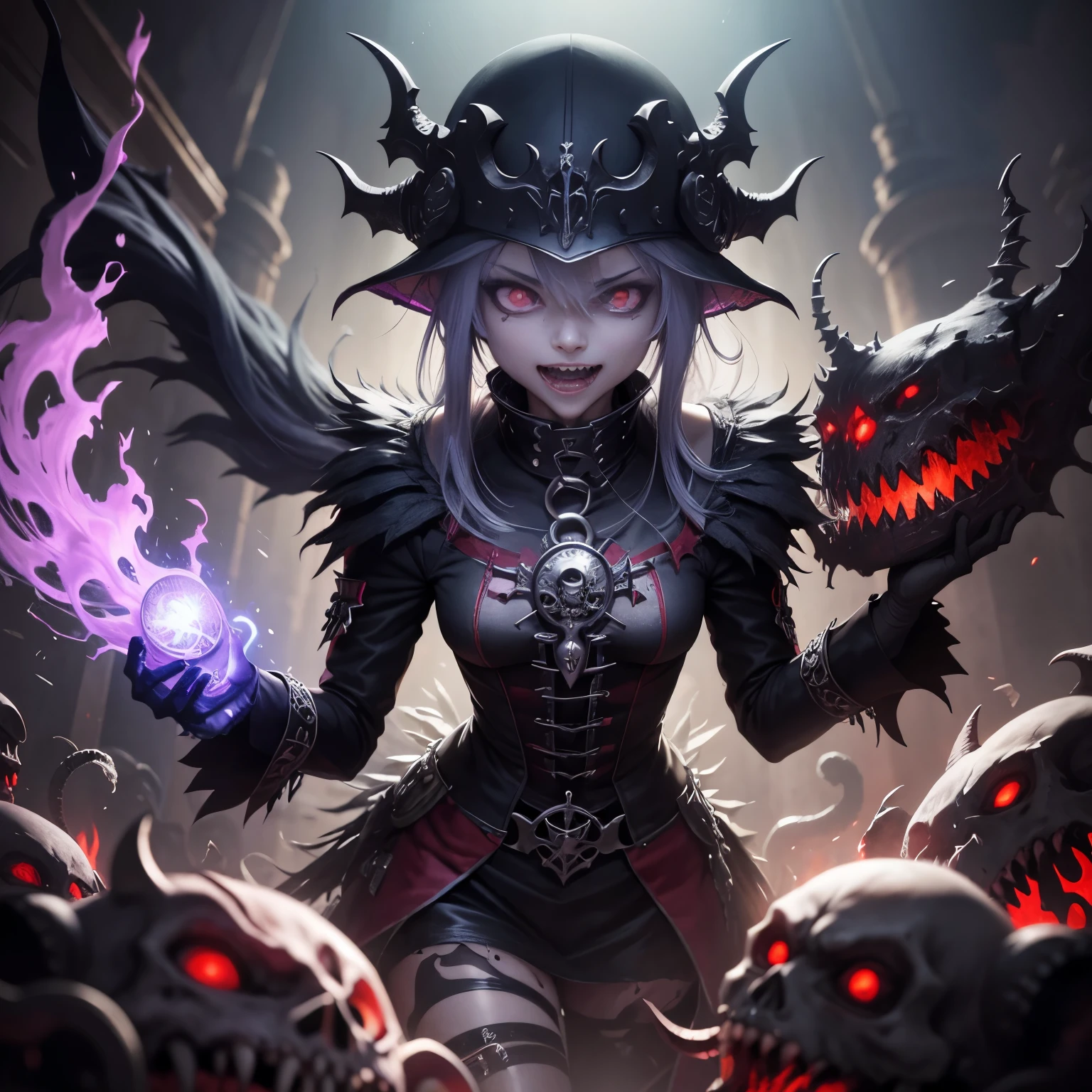Tokio Ghoul, anime, demonio, bestial skull, correntes ensanguentadas, preso, ossos Behemoth, manic eye aberration, membros suturados, tentacles, ossos, dentes, presas afiadas, acorrentado, expression of insanity, loucura, dungeon dungeon environment, 8k, qualidade ultra HD.