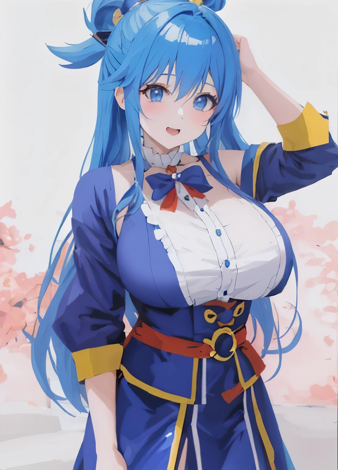 Anime High School Girl, Wear a sexy kimono, Short kimono, Bare arms, Bare back, Bare shoulder, Walking, Long hair, Light blue hair, look at viewr, Blue eyes((巨大なtits out、tits out、cleavage of the breast、Erect nipples show through、Erotic face)) 、Best Quality,4K,8K,hight resolution,masutepiece:1.2,Ultra-detailed,Realistic:1.37, nffsw,nffsw,Studio Lighting,Ultra-fine painting,Sharp Focus,Physically-based rendering,extreme detail description,Professional,Vivid colors