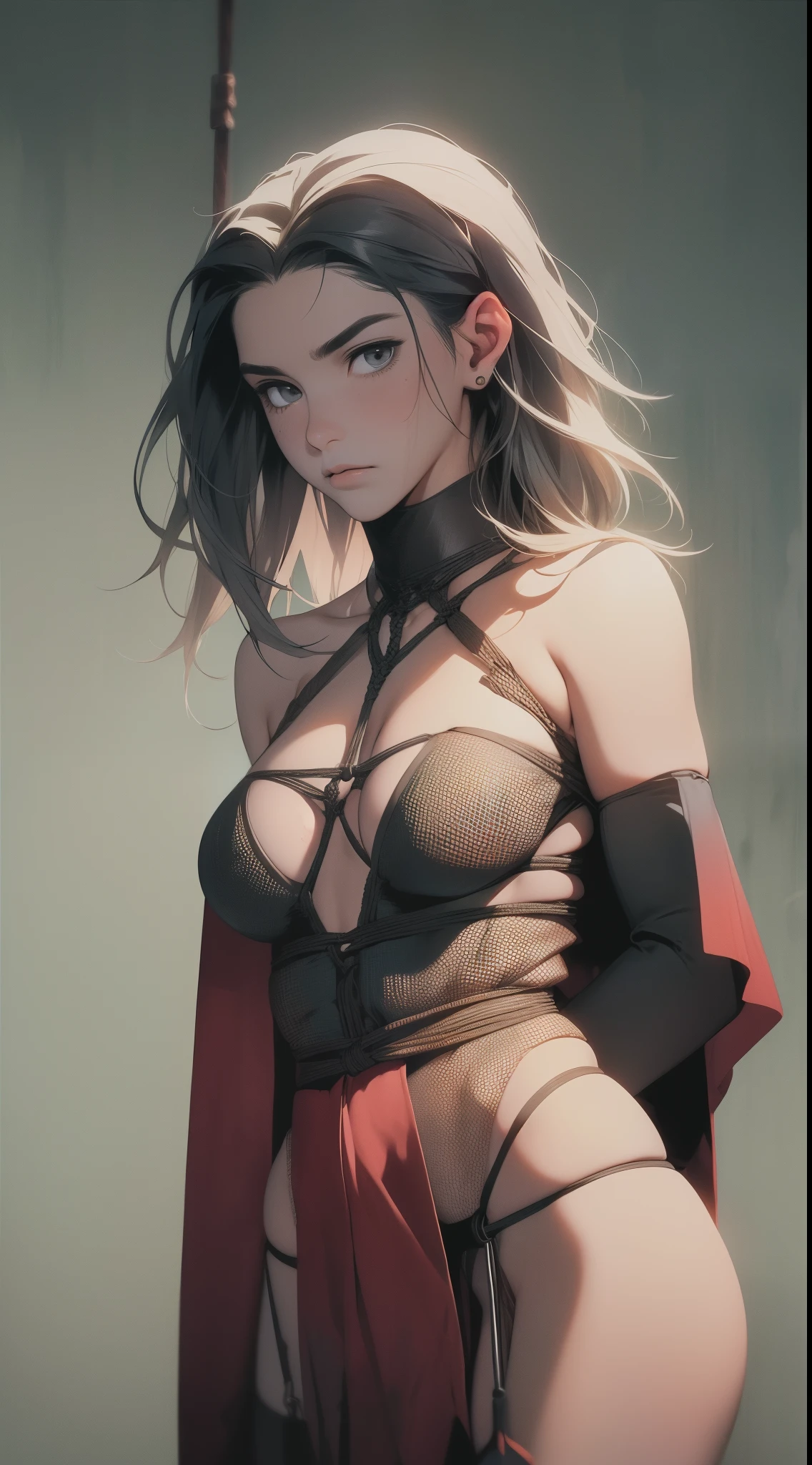 ((She's in the torture chamber)), (((Uniforme detalhado da Supergirl))), (She's wearing stiletto high heels) ((Your blouse is tattered, Your mesh is tattered, his uniform is tattered, seu traje esta esfarrapado, your clothes are tattered)), ((SUPERHEROINE SUPERGIRL STANDING, tiptoeing )), ((vagabunda, prostituta, vadia)) She's sweaty all over her body. She's screaming in terror, She's terrified, She's crying a lot. ((ela tem cabelo preto, ela tem cabelo longo)), ((She's wearing a Fishnet garter belt)), ((Wearing a thick metal necklace around the neck )) She screams and begs for mercy, Ela cai no choro. Wearing a thick metal necklace around the neck with a chain. Usando maquiagem pesada no rosto. (Your clothes are immoral, your clothes are indecent). Shibari, arms behind back:1.4), (hands on back), (obra-prima, melhor qualidade) 1.5, 1girl, sozinho, (sexy, mulher bonita, rosto perfeito, olhos perfeitos) corpo inteiro, (Shibari, arms behind back:1.4), (hands on back), ((cabelos loiros)). ((High Definition Face)). Amarrada na cadeira