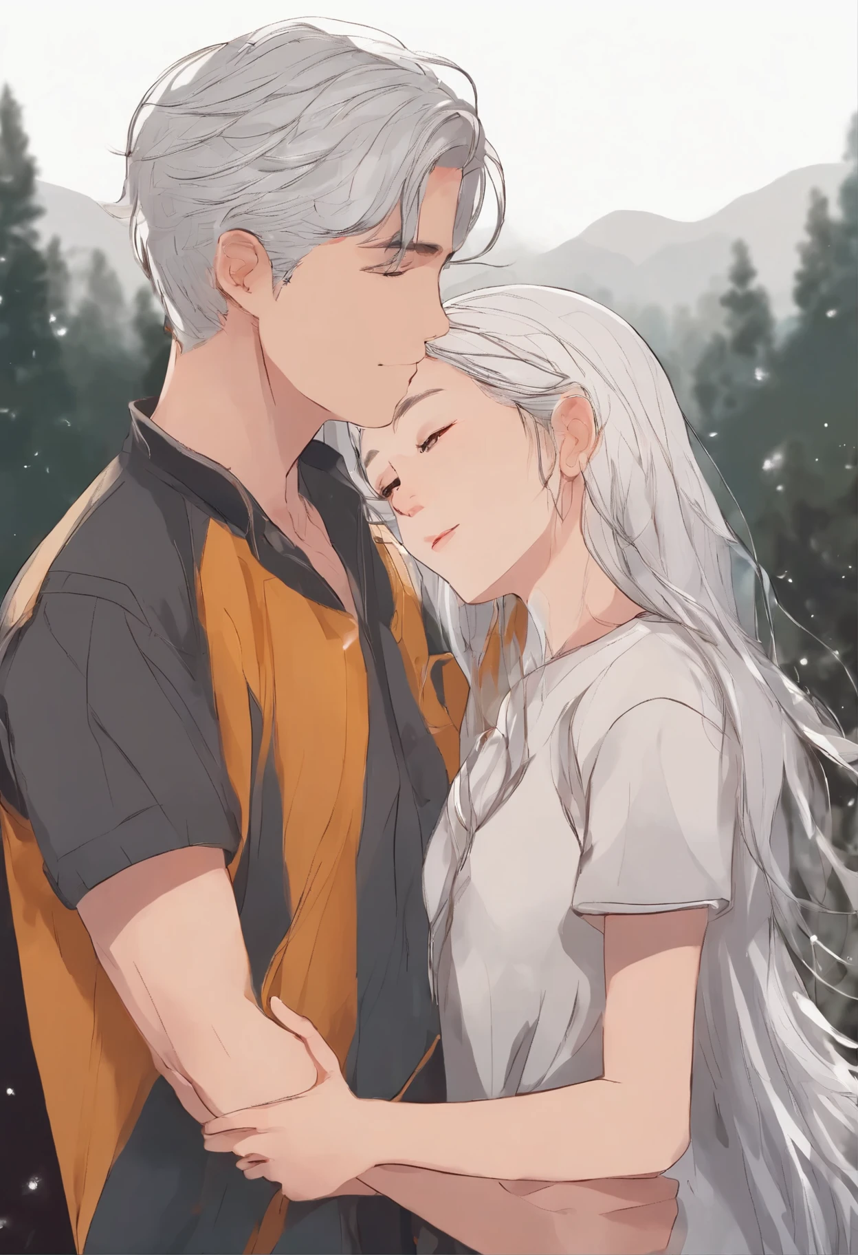 Heart, Pulse, Soul, Fire, Couple, s, gray-haired guy 15 y girl 15 years old grar