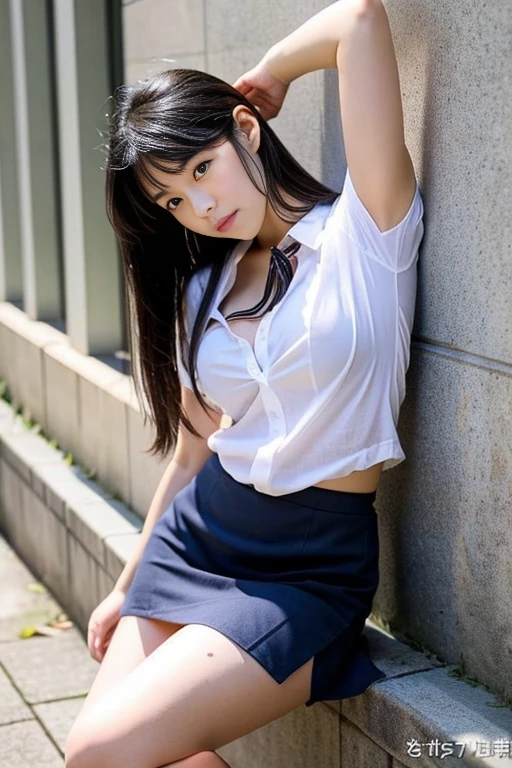 (RAW photo:1.2), (realistic), (Super young sensual gravure idol), adorable detailed girl, very detailed, beautiful and detailed eyes, 8k, High resolution, very detailed, highest quality, [table top:1.6], shape, very detailed, small details, highest quality, 8k wallpaper, movie lighting, bedroom, ruffle miniskirt cropped school uniform, ((13 year old sexaroid released)), embarrassed look,, thin, immature body, (sit with your knees up), (masturbation maniac girl), (Please unbutton your shirt and lift your breasts.), (bondage),