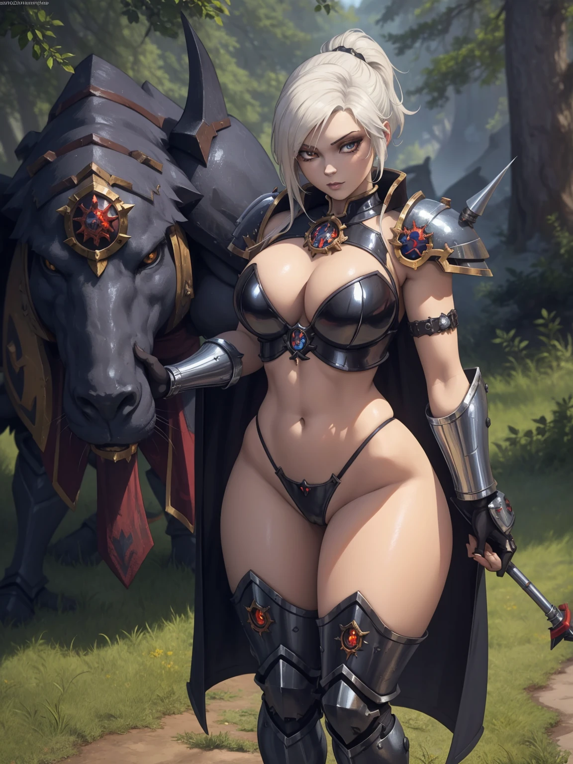 Close-up of a woman dressed in black and white, Armor Girl, biomechanical oppai, glossy white armor, bikini armor, bikini armor, Anime goddess, pvc armor, fus rei, Female action anime girl, gynoid body, cushart krentz, oppai, bikini armor, Anime girl, Shiny plate armor,fantasy paladin woman, warhammer 4 0 k fantasy, picture of female paladin, Warhammer fantasy art, warhammer 4 0 k artwork,warhammer 4 0 k artwork, 2b, High quality digital concept art, wh 4 0 k art, warhammer 4 0 k fantasy, warhammer 40k style, WH40K, w 4 0 k, warhammer art