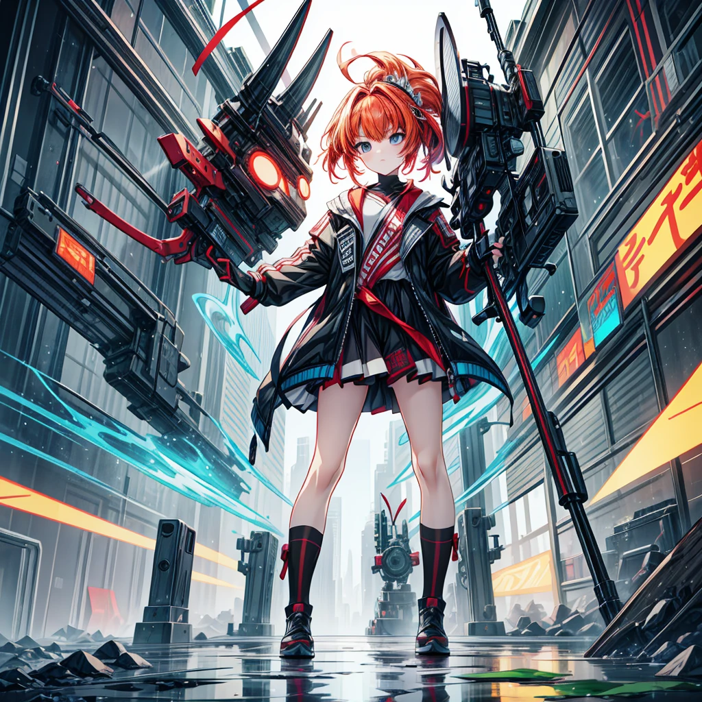Masterpiece, High-Quality, High-Resolution, Anime Style, Bright Main Colors, Normal Camera Angle, Full-body Subject, a cool gilrl, (get wild, self control), Richly drawn and ultra-detailed