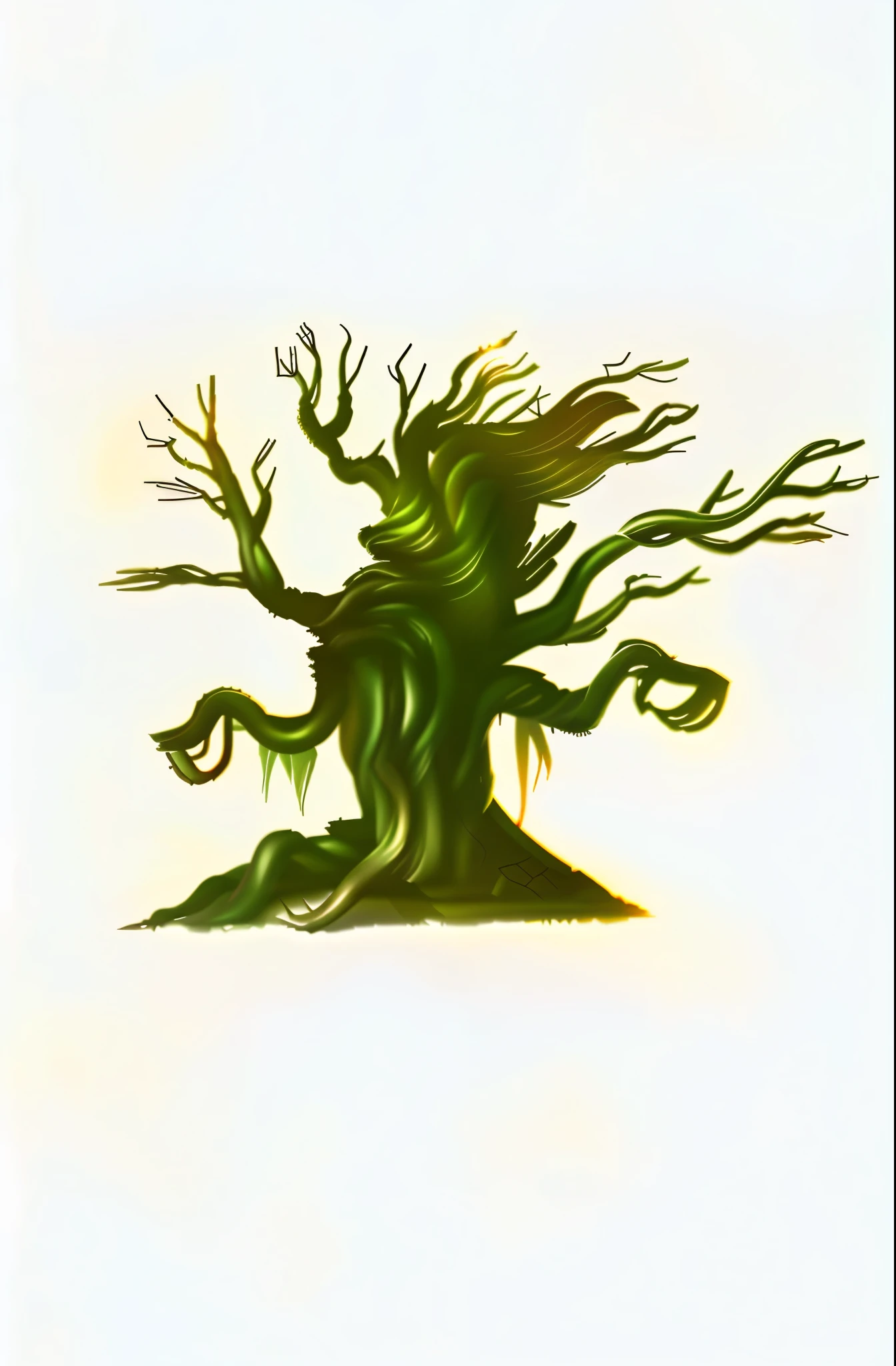 prompt生成:
"(best quality,4k,8k,highres,masterpiece:1.2),ultra-detailed,(realistic,photorealistic,photo-realistic:1.37),close-up of a tree, protruding tree roots, Humblerwood art style, evil tree wizard, facial features, tree person, angry tree, tree dryad, oak tree, tree in the shape of an ear, tree druid, old humanoid ears, ancient tree, peculiar extraterrestrial tree, vibrant colors, dramatic lighting"