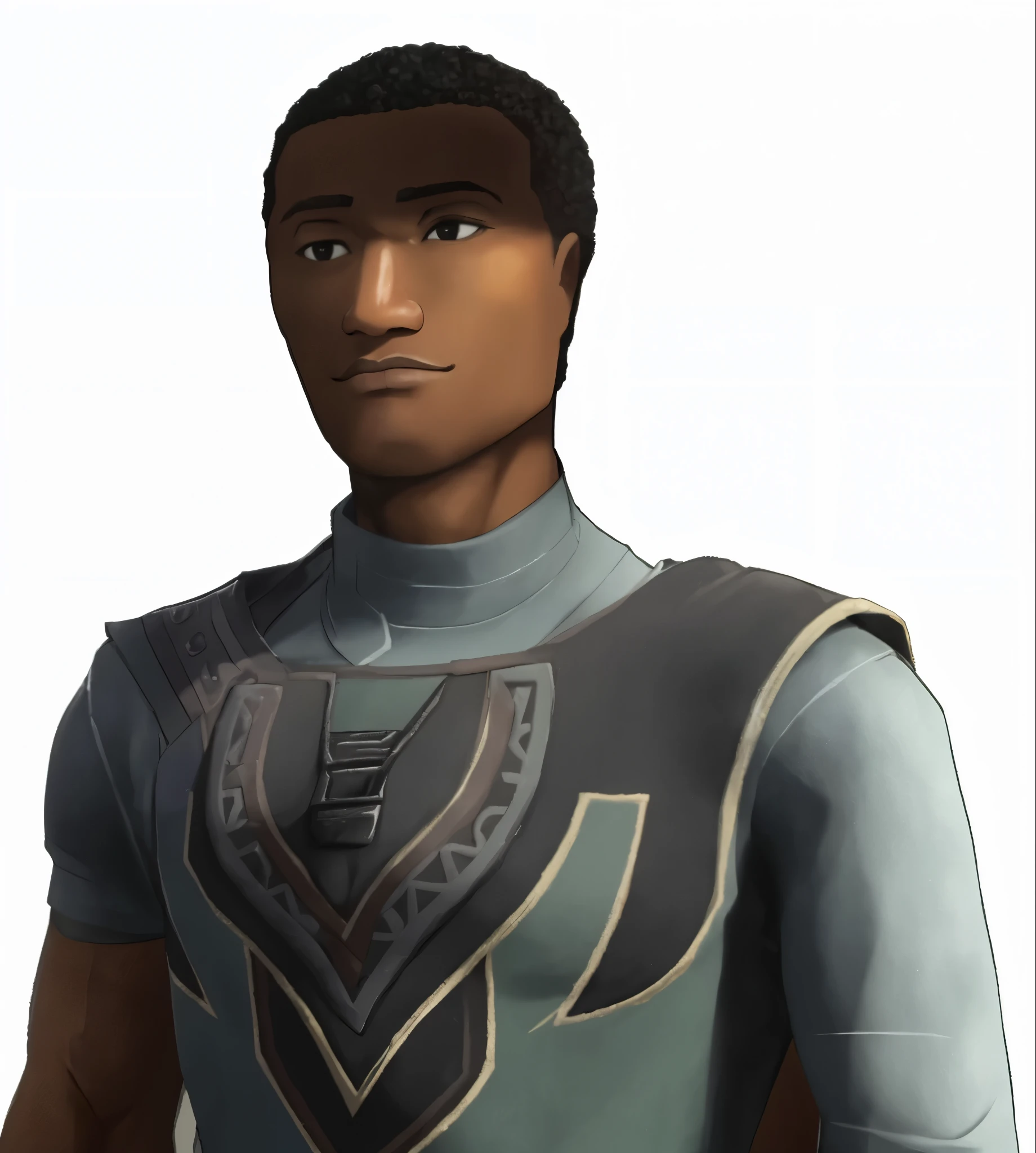 African-American, dark-skinned, looks like taye diggs, very skinny and very scrawny. Dark-skinned, blasian, very handsome