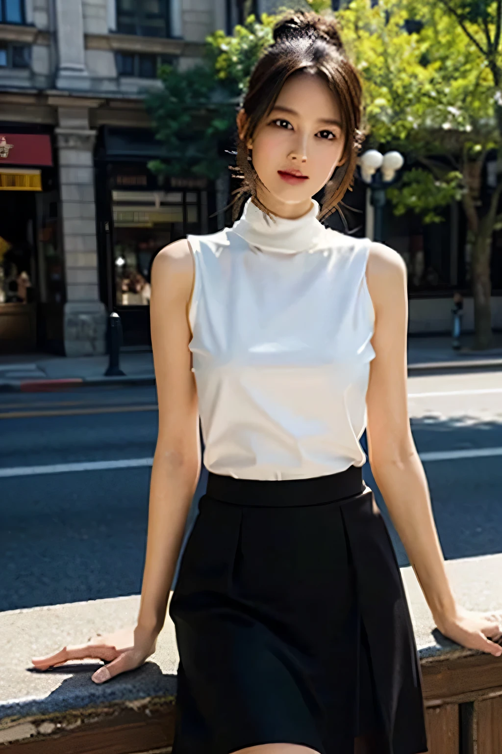 1 girl,sexy pose,best quality,masterpiece,illustration,extremely delicate and beautiful,CG,unity,8k wallpaper,amazing,Exquisite details,masterpiece,official art,Very detailed CG unity 8k wallpaper,Extremely ridiculous,File size is large,super detailed,high resolution,Very detailed,Beautiful and delicate girl,actual,full,outdoor,turtleneck shirts,skirt,Light contrast,
