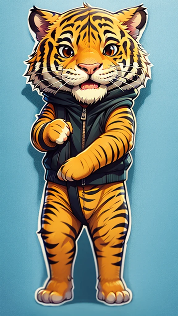 Cartoon sticker of a tiger