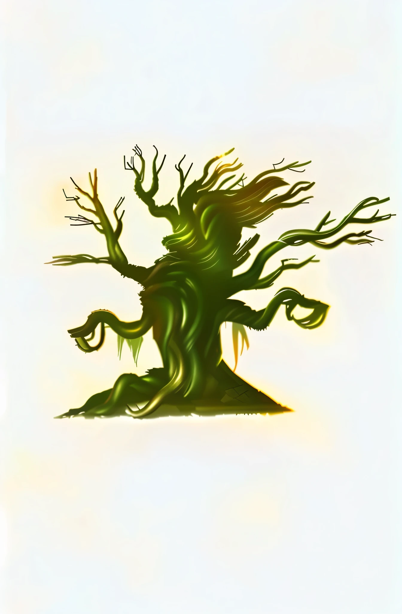prompt生成:
"(best quality,4k,8k,highres,masterpiece:1.2),ultra-detailed,(realistic,photorealistic,photo-realistic:1.37),close-up of a tree, protruding tree roots, Humblerwood art style, evil tree wizard, facial features, tree person, angry tree, tree dryad, oak tree, tree in the shape of an ear, tree druid, old humanoid ears, ancient tree, peculiar extraterrestrial tree, vibrant colors, dramatic lighting"更立体、3D