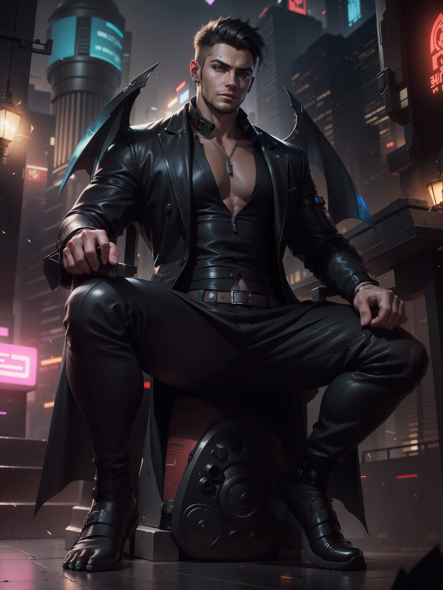 Change background cyberpunk, Handsome boy, realistic face, 8k