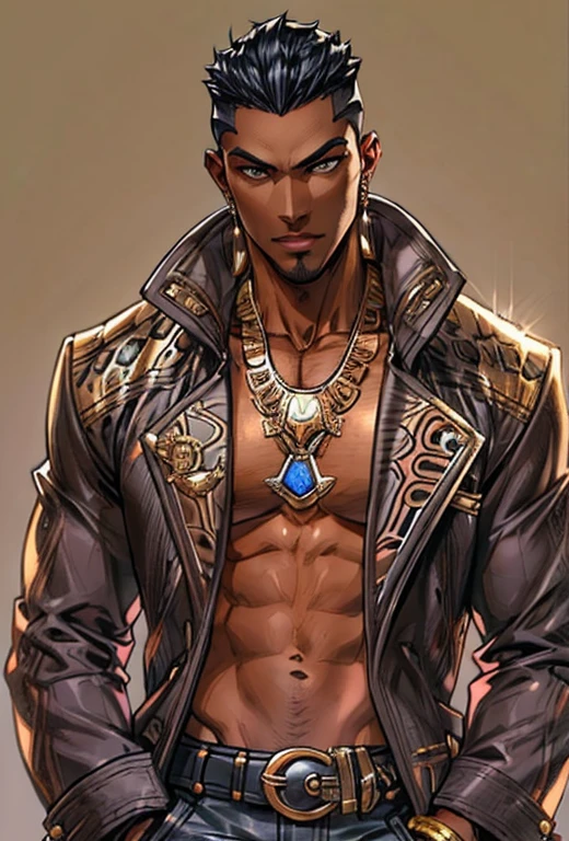 meilleure qualité 4K ),original, 1 homme, Un bel homme à la peau foncée black , Homme afro-américain aux cheveux naturels, cheveux courts noir , coupe à la mode,nnages charmants, folklore , de 22ans