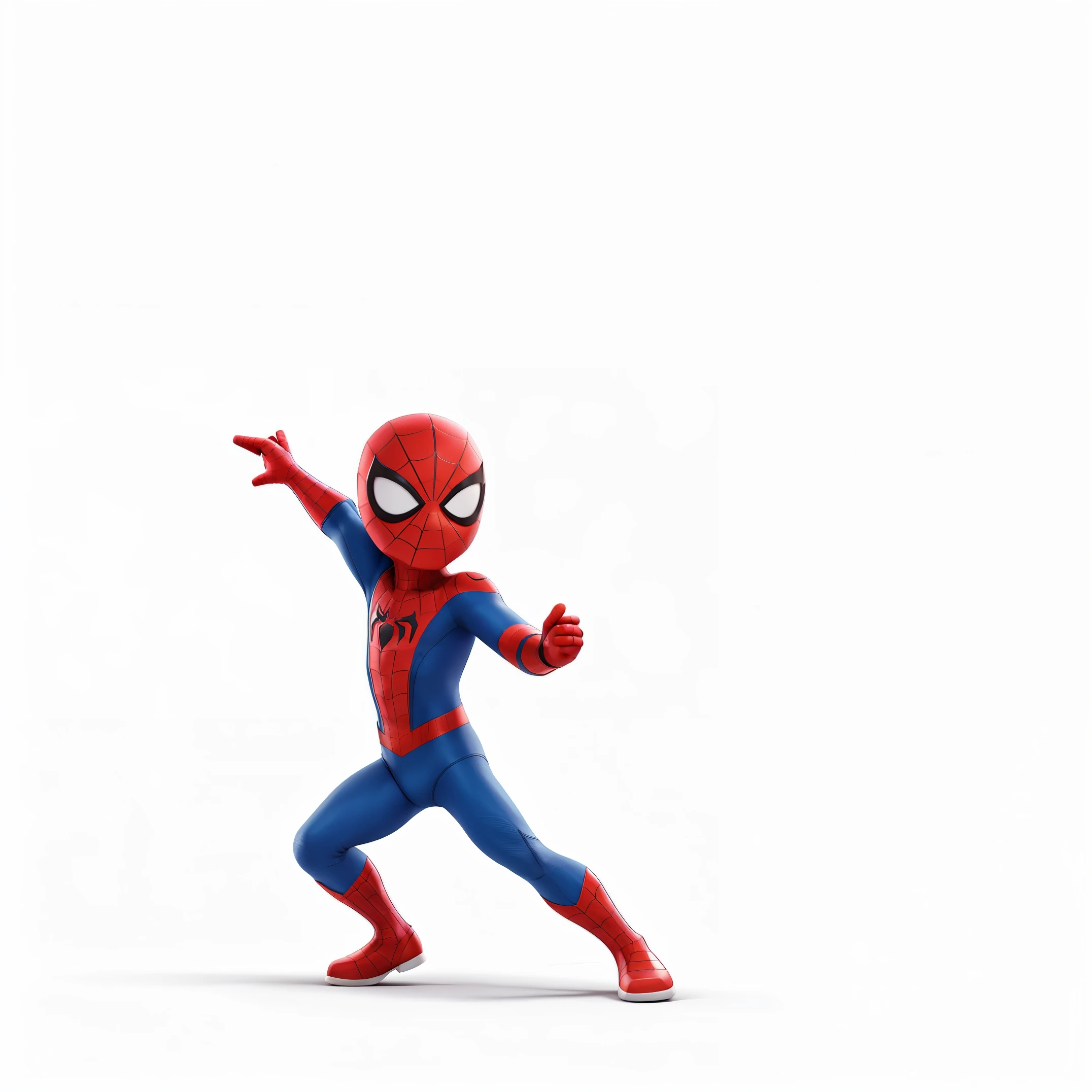 adorable, spiderman, mask on, white background, marvel hero, full body, super hero pose
