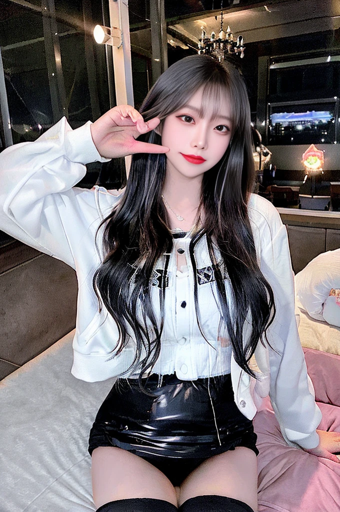 Super detailed、Japanese、charming beauty、Dainty woman、sharp eyes、cool girl、wavy hair、suit、Jacket、blouse、Tight Skirt、black pantyhose、evil female executive、evil depravity、brainwashing、Mind control、lacy fabric、Shiny legs、lipstick、have lip gloss、grin、邪evilなな表情、evil、empty eyes、邪evilな、reach out your hand、in the darkroom、lure、meanwhile、evil hypnotizing scene, With glowing magic effects, 2 girls, A girl hypnotizes another girl, wearing a diaper, (((Bulky Diaper)))
