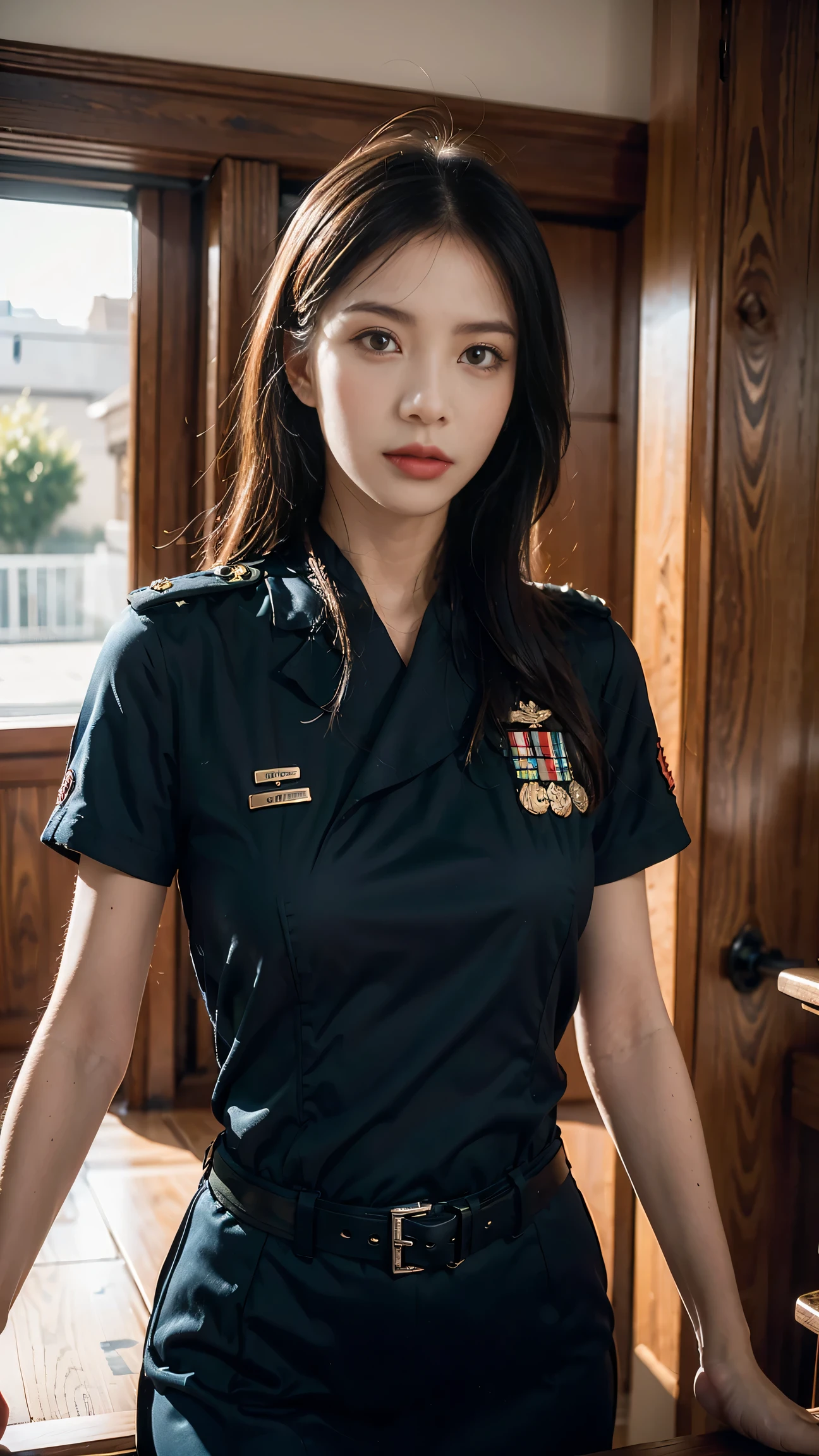 best quality,4K,8k,high resolution,masterpiece:1.2,Super detailed,actual:1.37,powerful scene,military environment,perfect details,Strong and confident expression,firm eyes,sharp focus,Detailed uniforms,professional,serious atmosphere,Serious expression,strategic plan,Great responsibility,command and control,High-ranking official,official military briefing,focused gaze,intelligence gathering,Precision work,efficient communication,matters of strategic importance,Headquarters,clear communication,Confidential Information,Rock solid decision making,Act decisively,tactical genius,strategic development,accurate information,world class military,advanced technologies,State-of-the-art equipment,bright colors,Illuminated light,Command center,Honor and Duty.