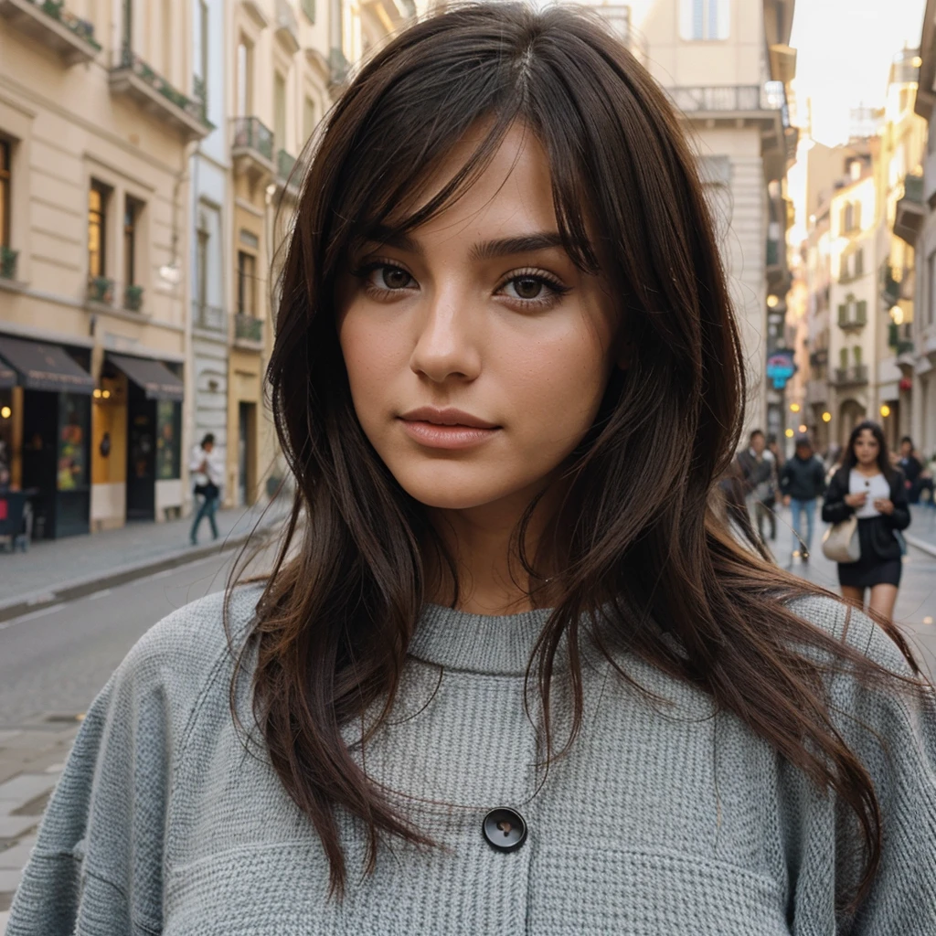Brunette instagram model eith pretty face. In Milan