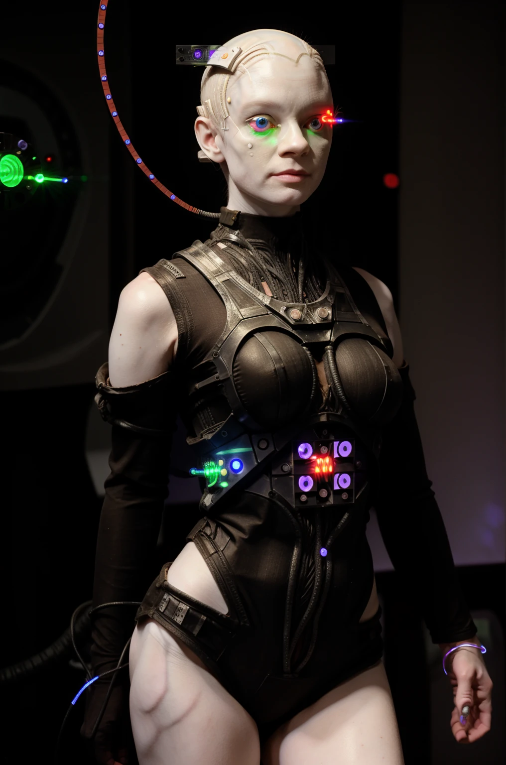 borg woman casey, (cable:1.4), 

[(pale white:.1) (Natural:1) (skin:1.3)::8]
[[(Natural:1.1) (pale white:.9) (skin:1.3):8]::16]
[(Natural:1) (pale white:1.3) (skin:1.3):16]
 [(with:.01) (beauty_marks:.01):6], 
[(bald:.12)::1]
[[(bald:.01):2]::10], [albino Nordic:8],  

(medium shot:1.4), (cybernetic:.08) (cyborg:.15) [(with laser led lights:1.5):2] [(babydoll:.55) (bikini:.45)|(bikini:.65) (babydoll:.35)], busty, [borg implants::6], [assimilation, afraid::8], 

[young:4], front light, fit, well lit, [sunny::12], bright, scifi starship background, [(led lights, laser lights:.01):8], detailed skin,  photograph, detailed, high resolution, RAW photo, in frame, [BREAK (bare forearms, bare arms:.8), (bare shoulders:.6)::-1], 
[BREAK:6] [(long light blonde hair:1.4):10], [(blue eyes:.3):6], 
[BREAK:8] 
[(many beauty_marks and:.01) (many light moles on her skin:1.2):8], 

[BREAK (light brown moles:.1):12]