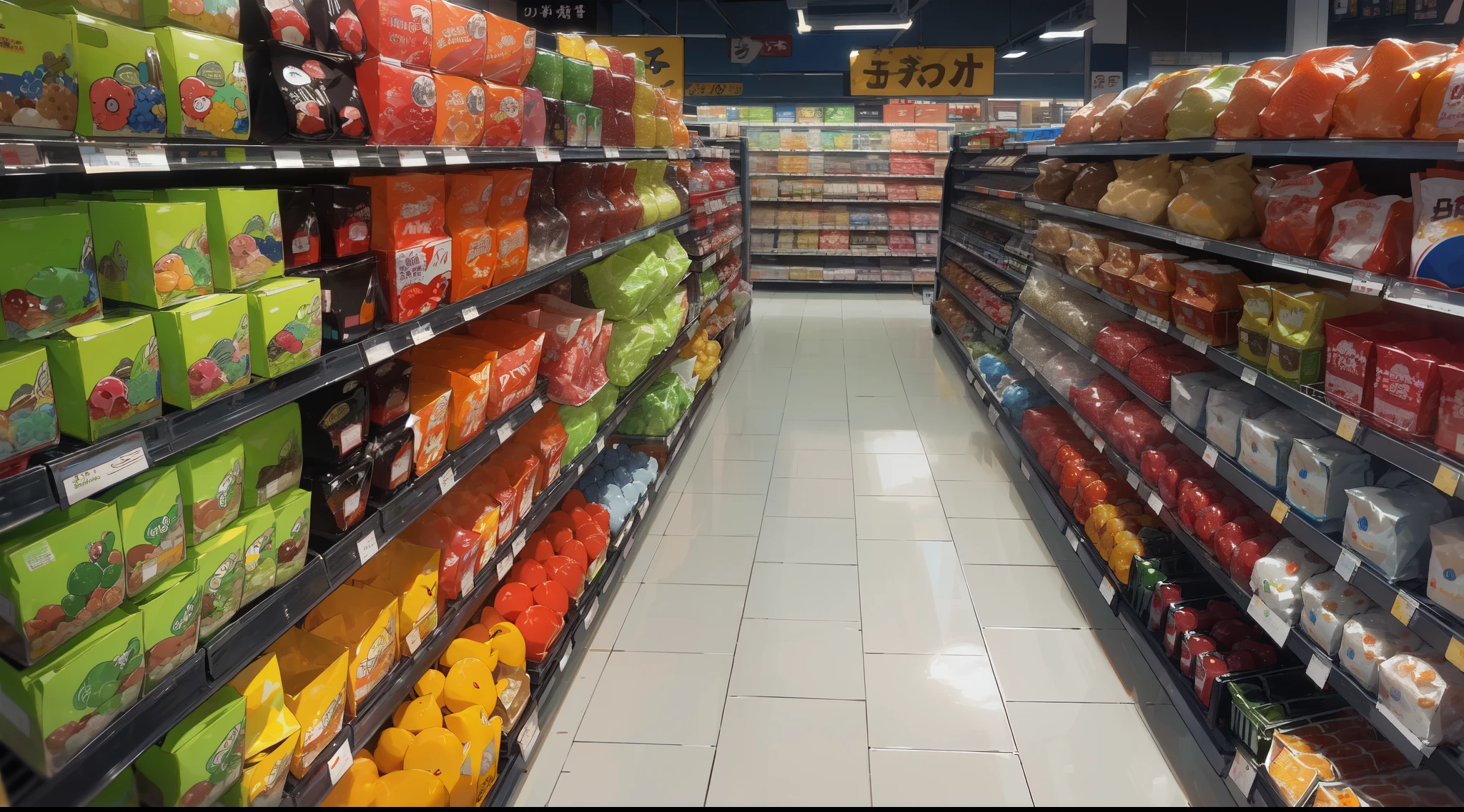 arafed aisle of a grocery shop with a variety of snacks, inside a supermarket, convenience shop, standing in a supermarket, Supermarket shelves stacked, shop, photo for a shop, Shot with Sony alpha 9, author:Tom Varnerstrand, the shop, Candy shop in the mall, market in japan, Japanese series products, Aisle of the aquarium
