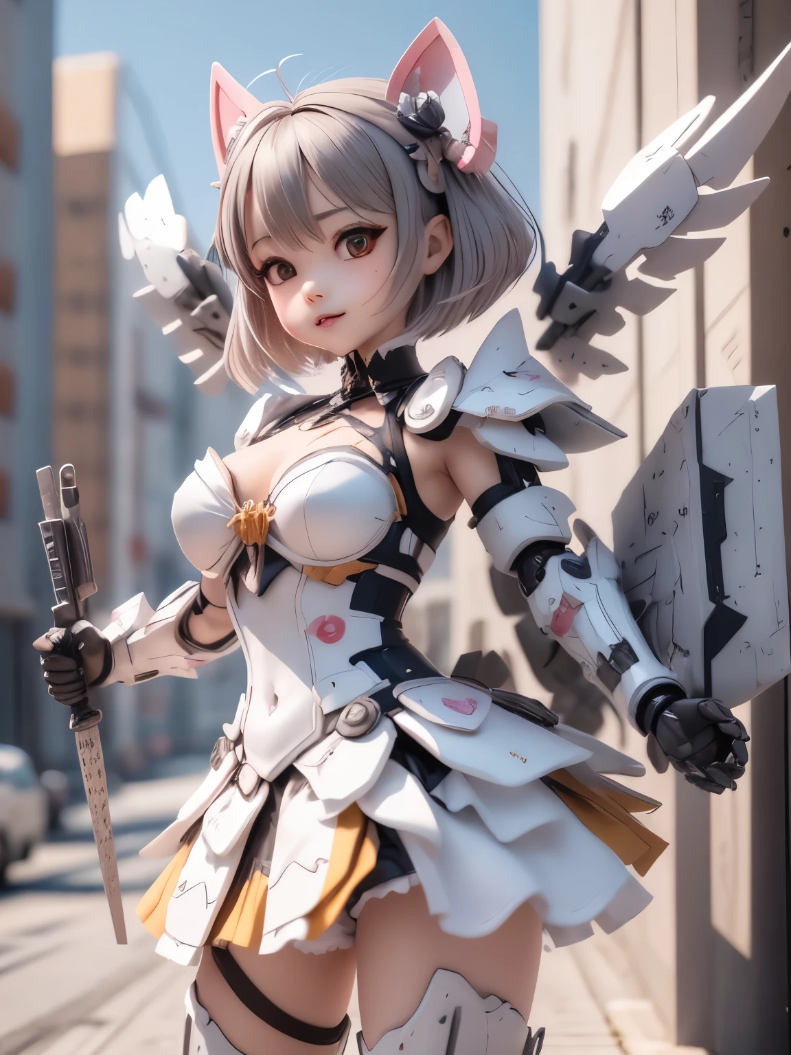 blink, chibi, Complete broker, Mega Mini, The body is steel................., Metal., The legs are steel................., Metal., My favorite cat ears, The wings are steel................., Metal., The gun is metal steel..................