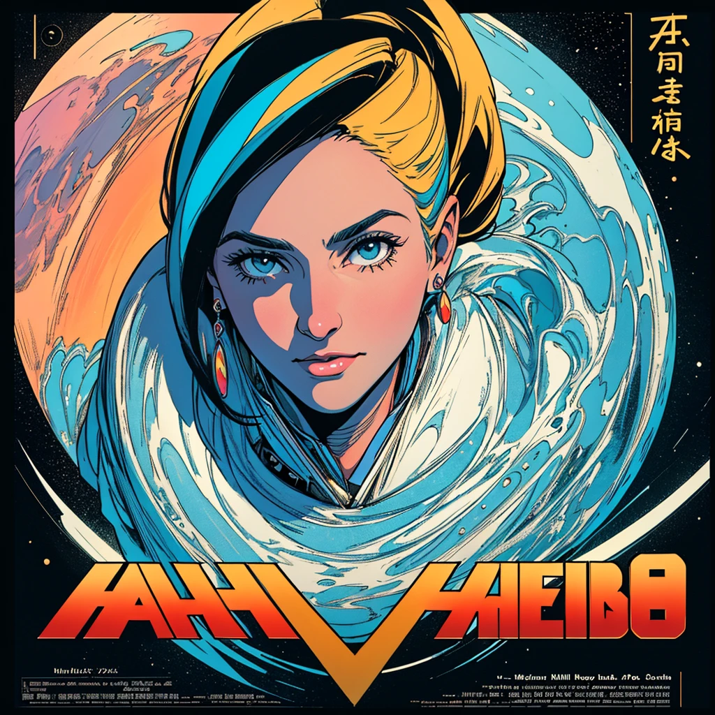 (((32k))),(((highest quality))),(universe),(Perfect One Woman),60's,70's,80's,((古い映画のposter)),retro,vintage,bauhaus,abstract,(スペーススリラー映画poster),Futuristic,shape,OK,cosmos,galaxy,satellite,mechanical,Geometric pattern,meteor,meteorite,planet,poster_white frame,very delicate,
