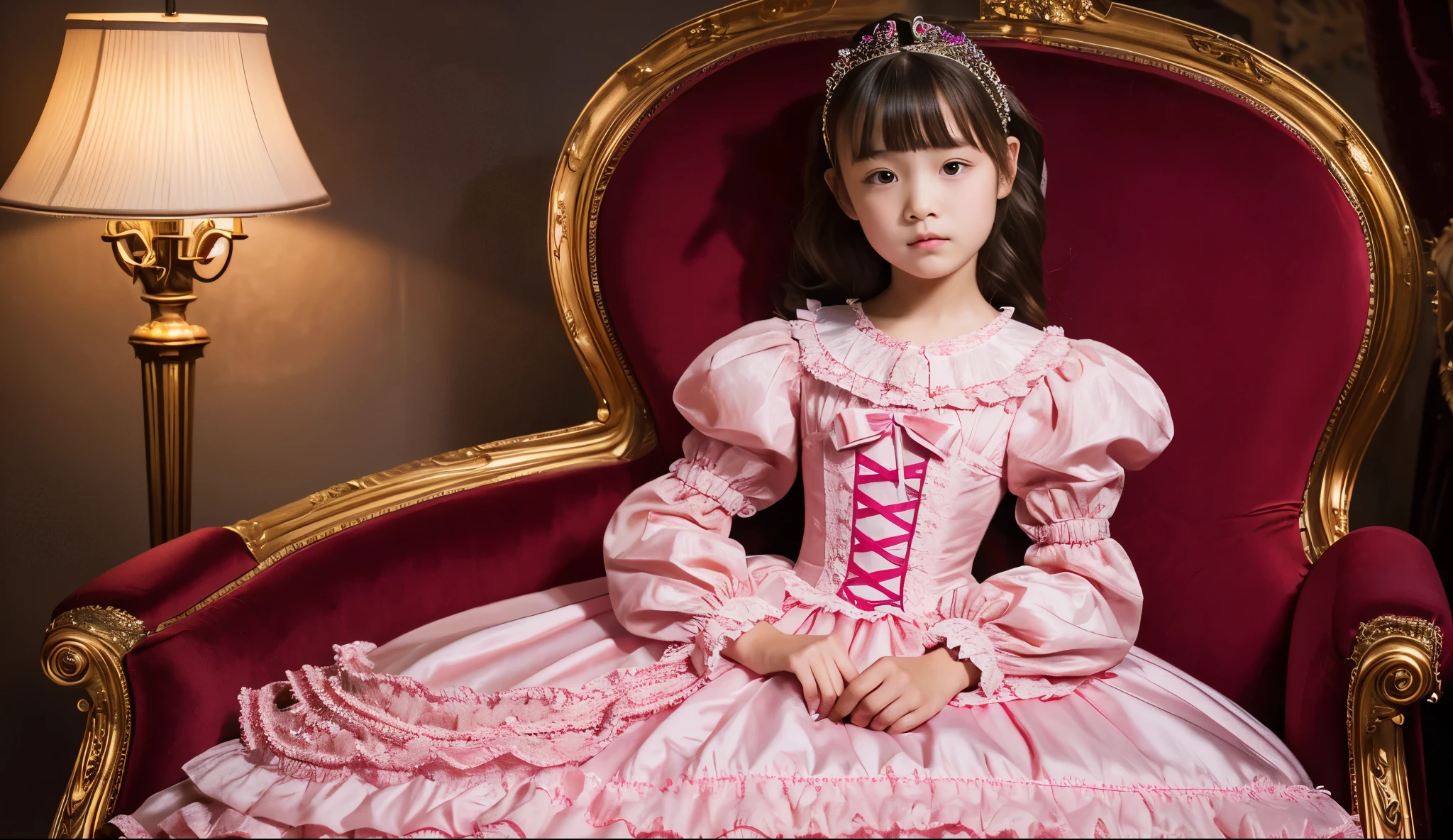 highest quality, masterpiece, highest resolution, artwork, super それにget used to it, many get used to it, get used to it, それにget used to it, 3K realistic photos,,((10 year old little girls)),Super detailed baby face,both are princesses,Full length ball gown dress with hoop skirt,ruffled yoke collar,Detailed chest braided ribbon,puff sleeves,long sleeve,((Lolita style hot pink detailed princess satin dress、Comes with lots of frills and ribbons。)),crazy&#39;colorful fashion,shiny silk satin dress,soft and smooth silk satin fabric,luxury,long blonde hair,blue eyes,white skin european,pajamas,((inside the palace)),Princess dancing happily,gorgeous flowing dress,Detailed white ruffles and lace,

INFO
Size
2048X2048
Date
Feb 27, 2024
Mode
Default
Type
upscale
Checkpoint&LoRA
Checkpoint
Beautiful Realistic Asians
#Product Design