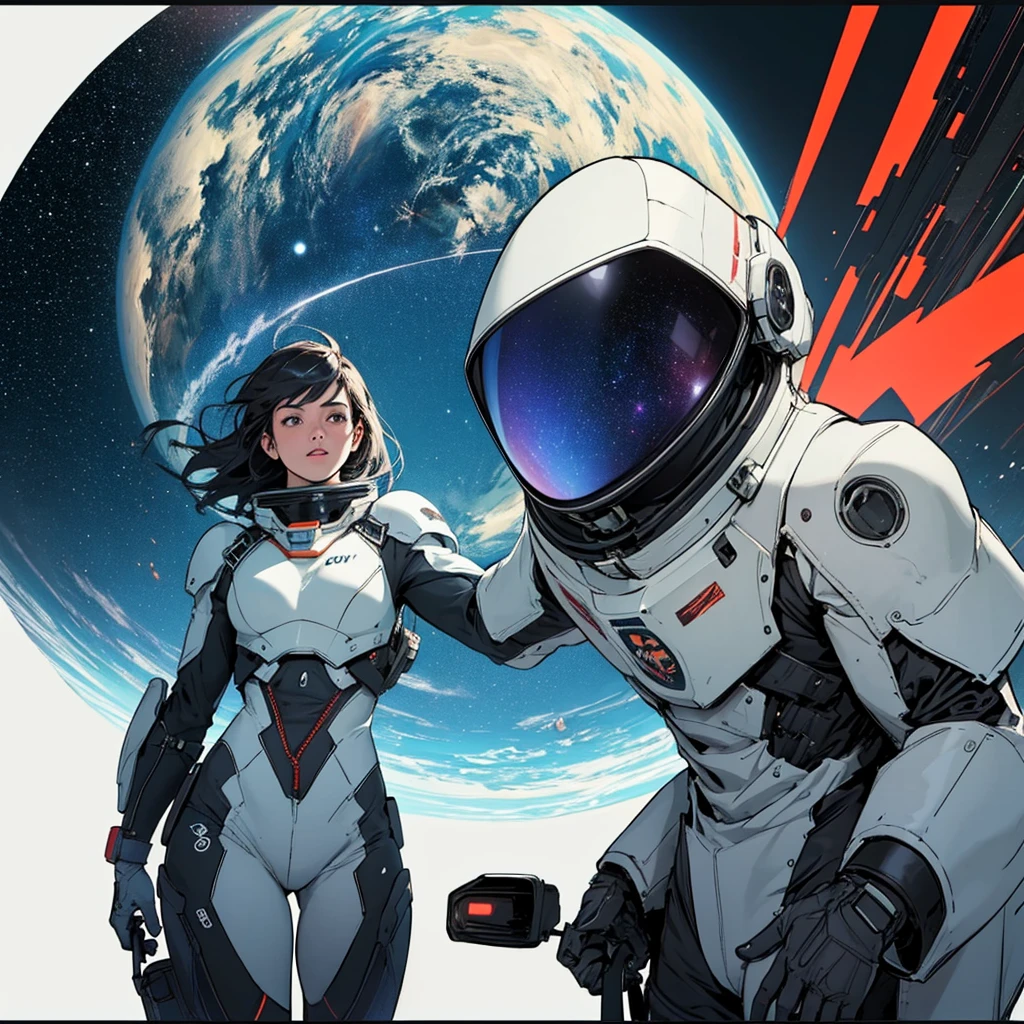 (((32k))),(((highest quality))),(Perfect One Woman),60's,70's,80&#39;s,古い映画のposter,retro,vintage,bauhaus,abstract,スペーススリラー映画poster,Futuristic,shape,OK,cosmos,galaxy,satellite,mechanical,Geometric pattern,meteor,meteorite,planet,poster＿white frame,very delicate,宇宙飛OK士,Milky Way,
